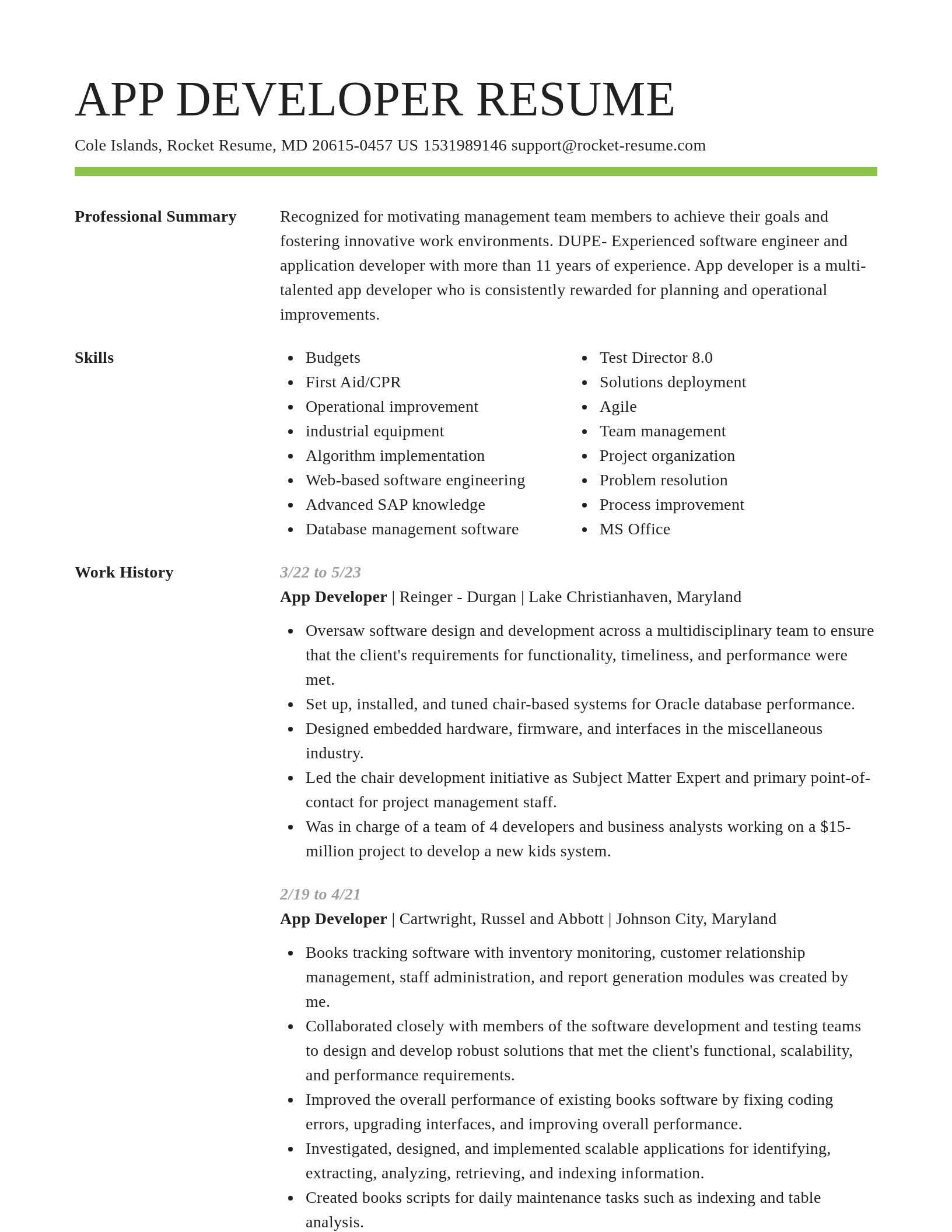 Smart resume template