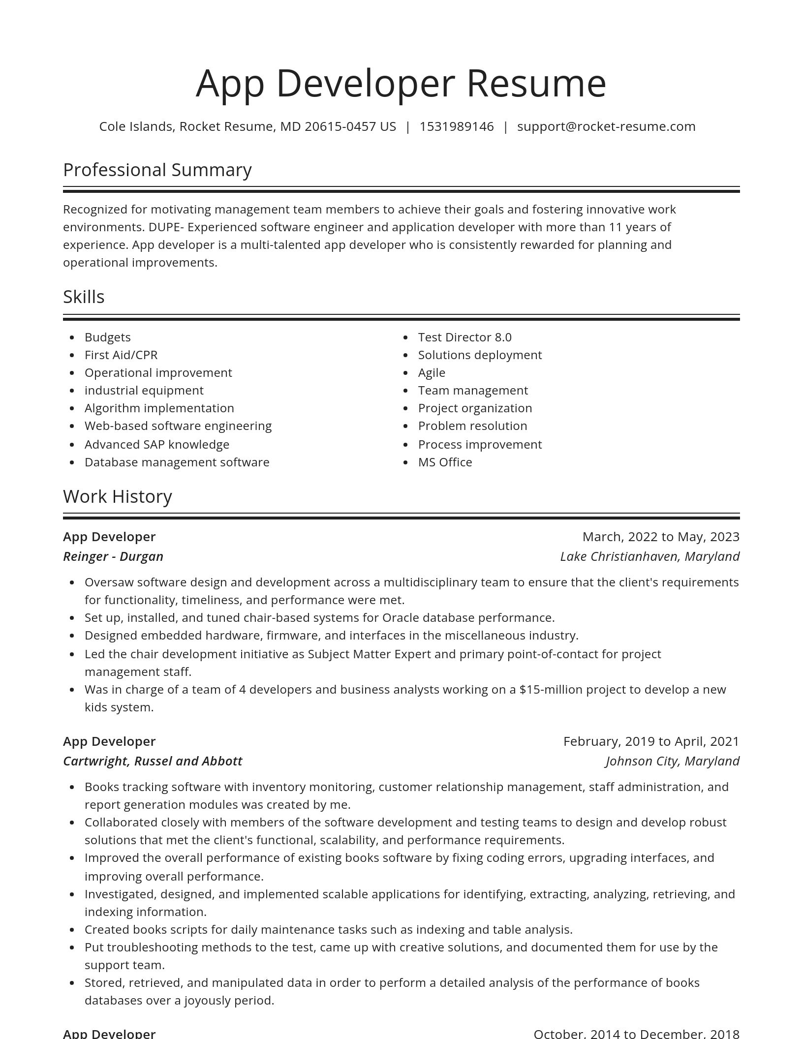 Spotlight resume template