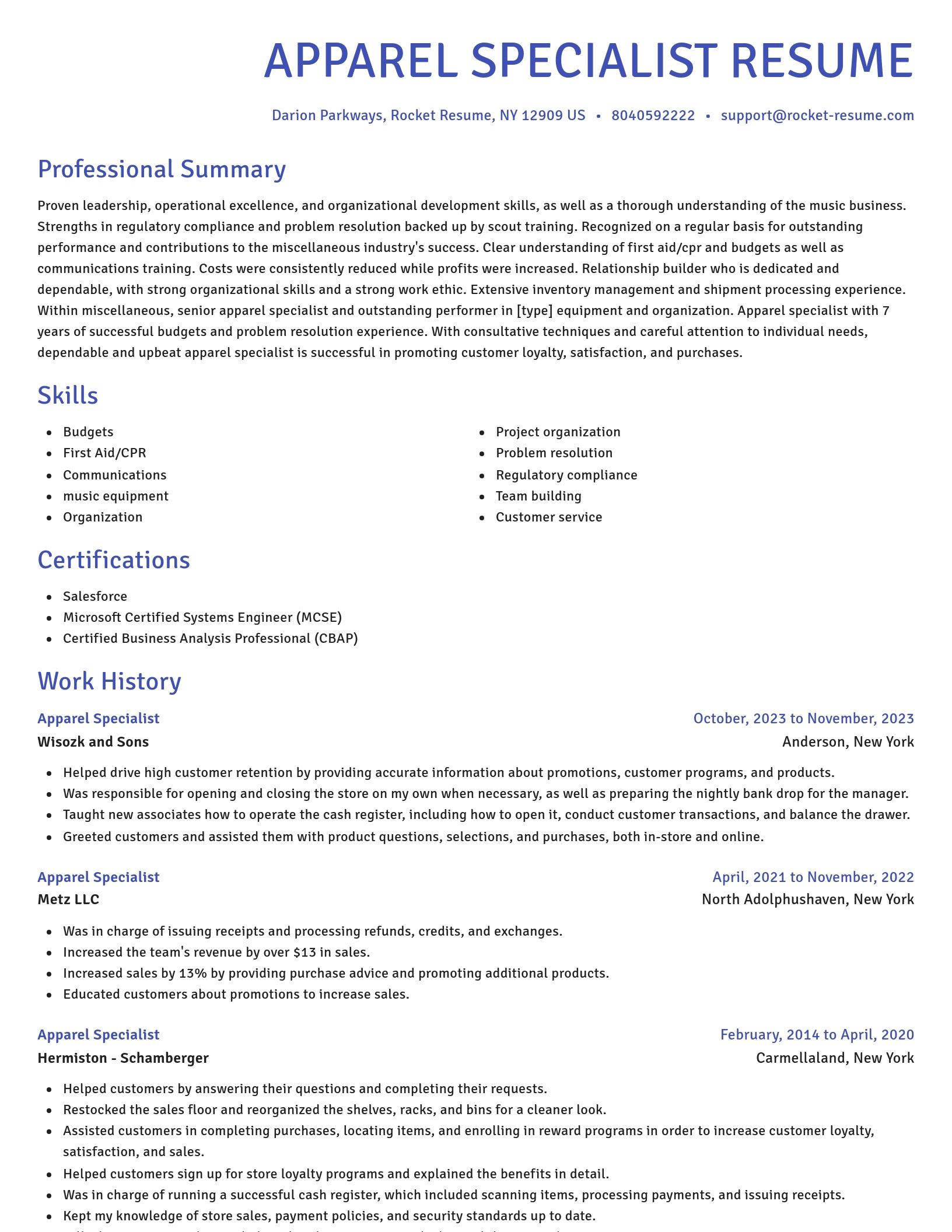 Novel resume template