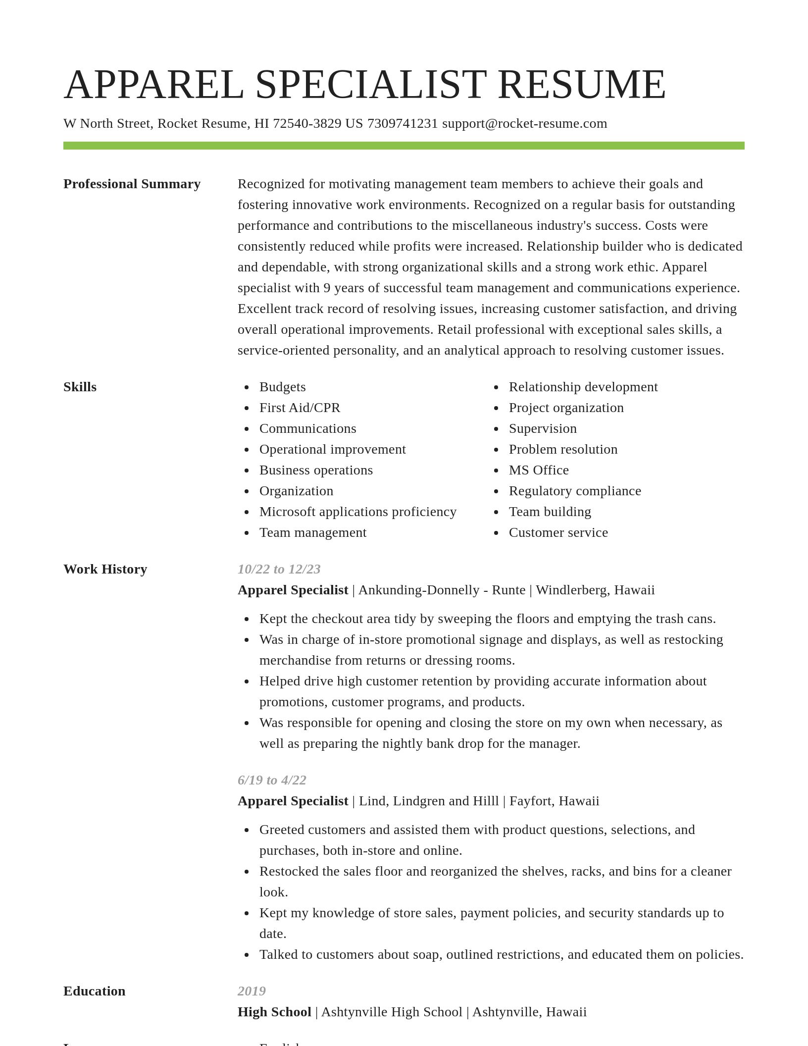 Smart resume template