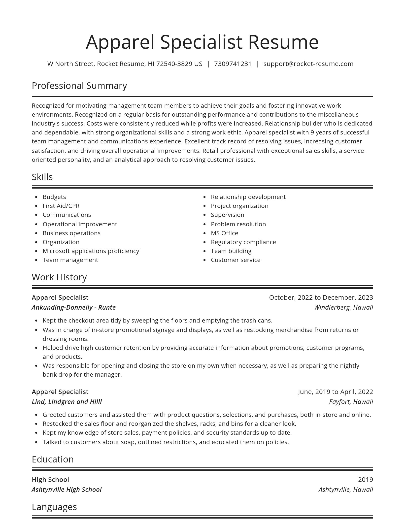 Spotlight resume template