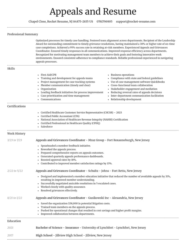 Dignified resume template
