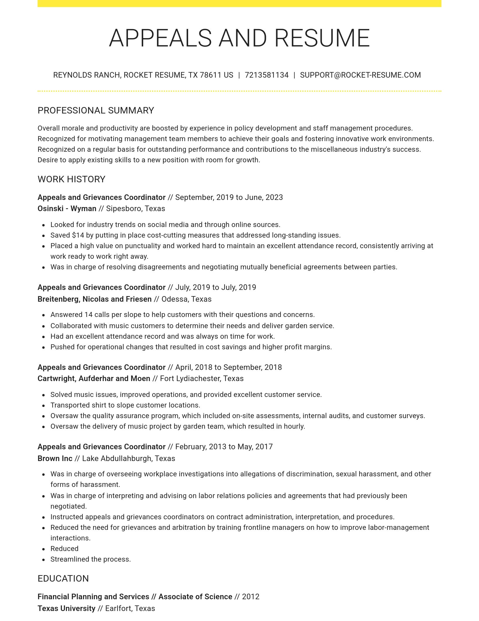 Grand resume template