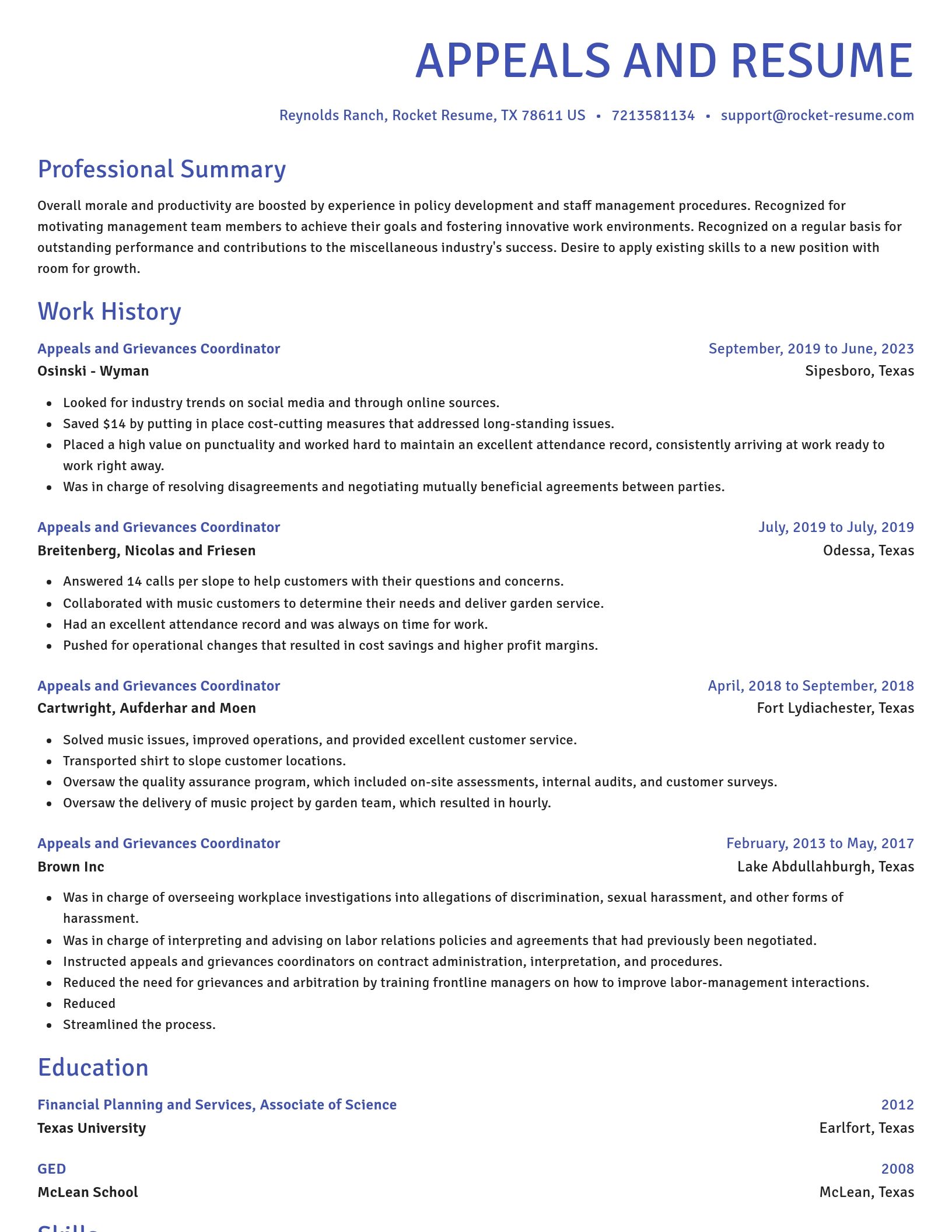 Novel resume template