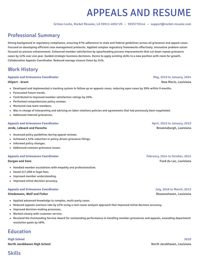 Novel resume template