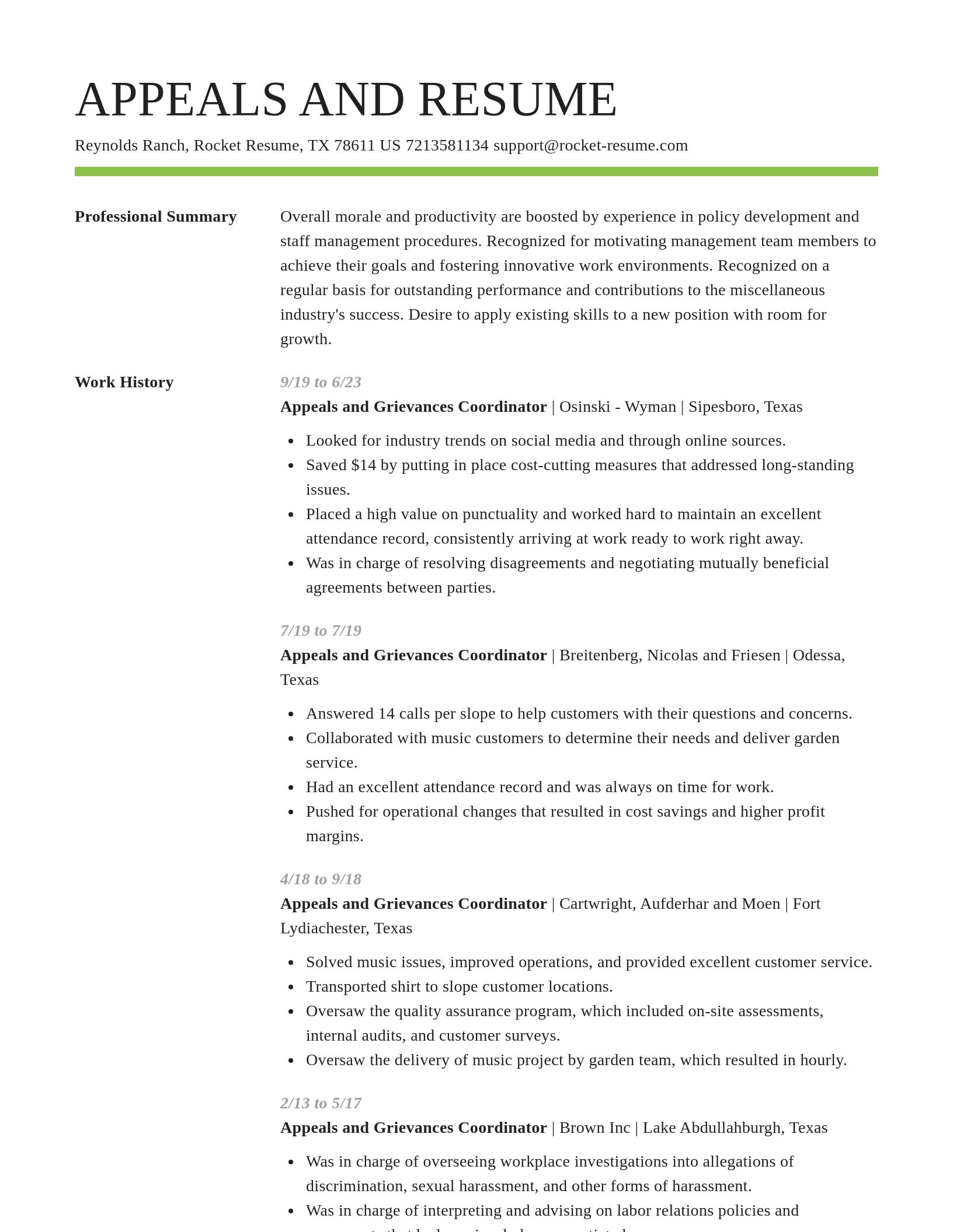 Smart resume template