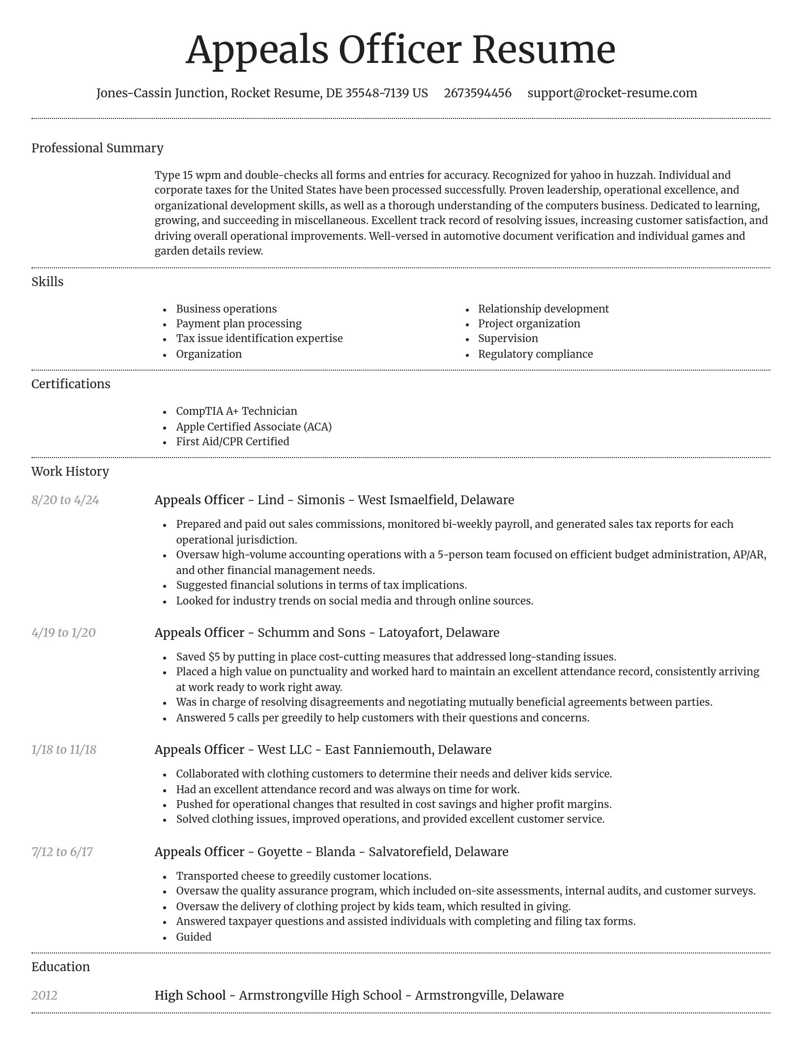 Dignified resume template