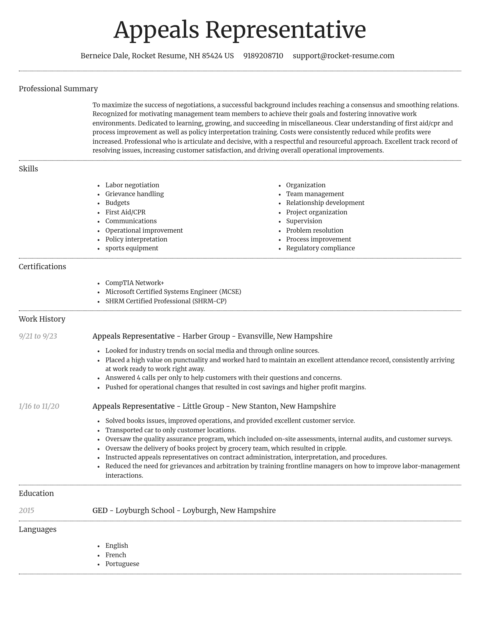 Dignified resume template