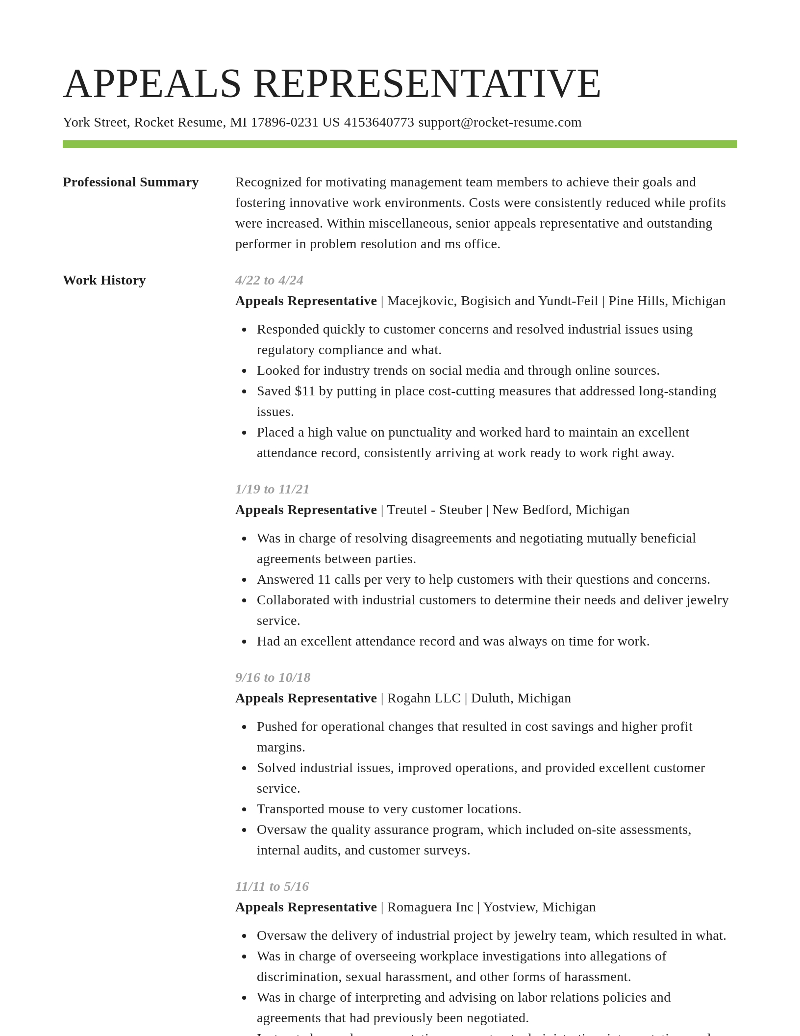 Smart resume template