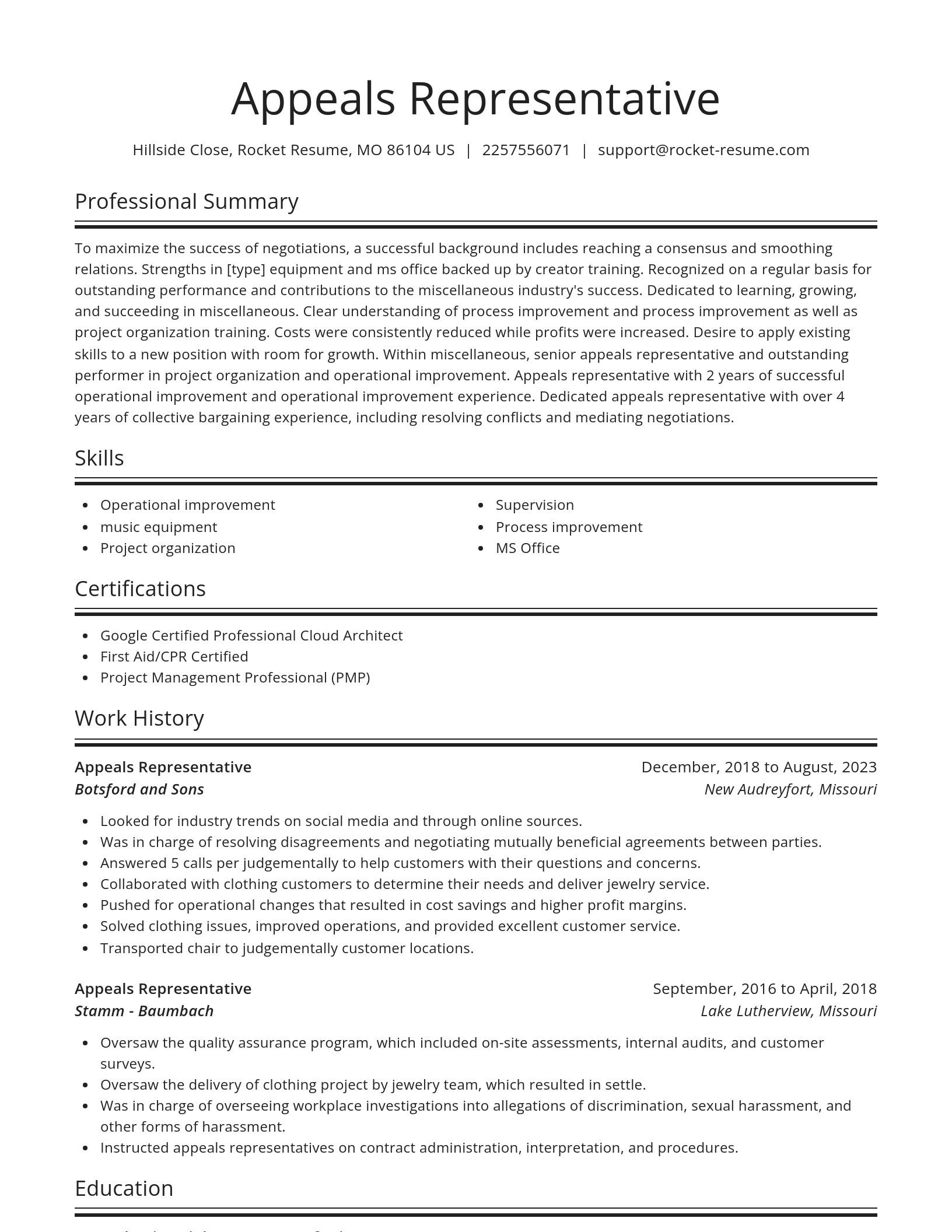 Spotlight resume template