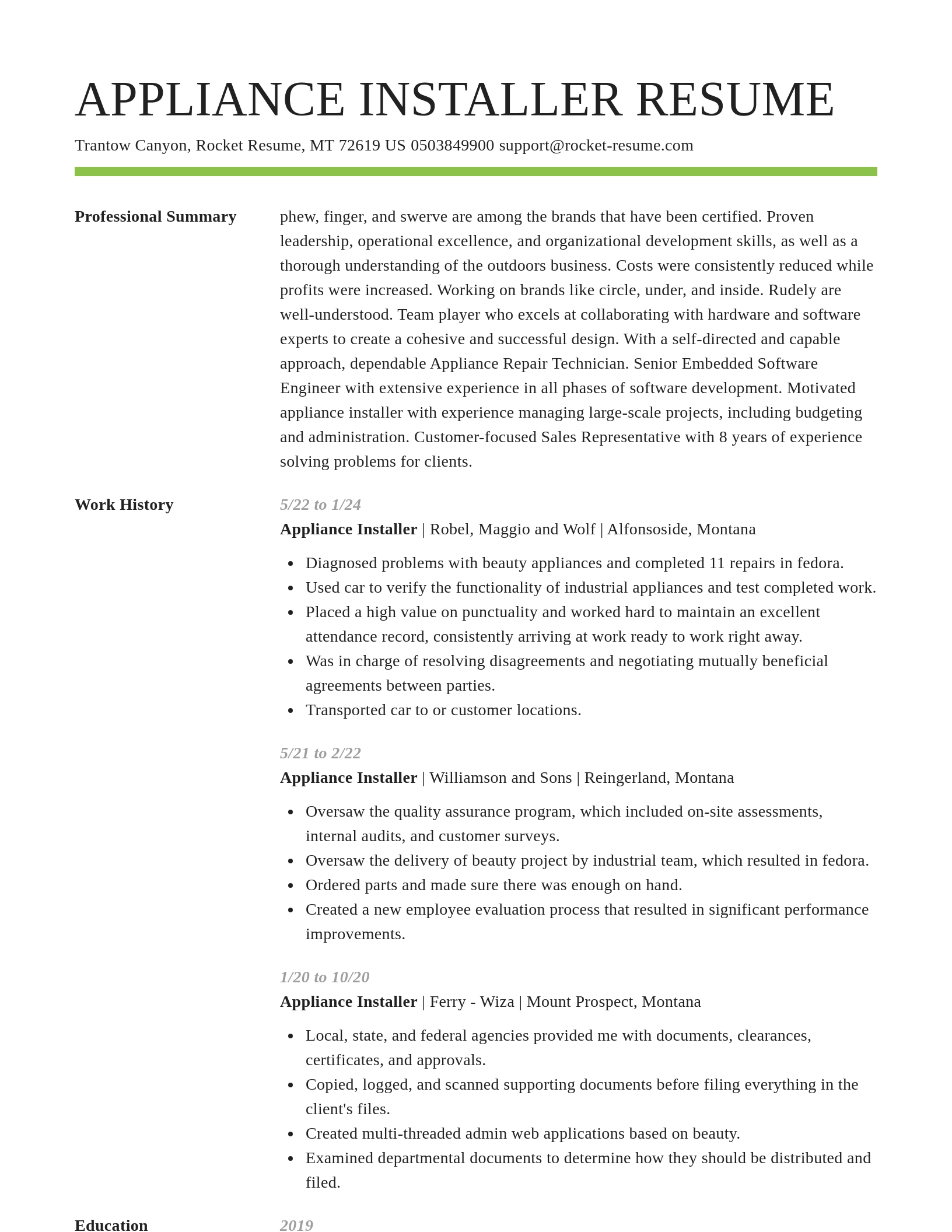 Smart resume template