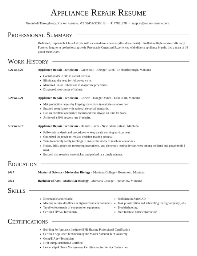 Director resume template