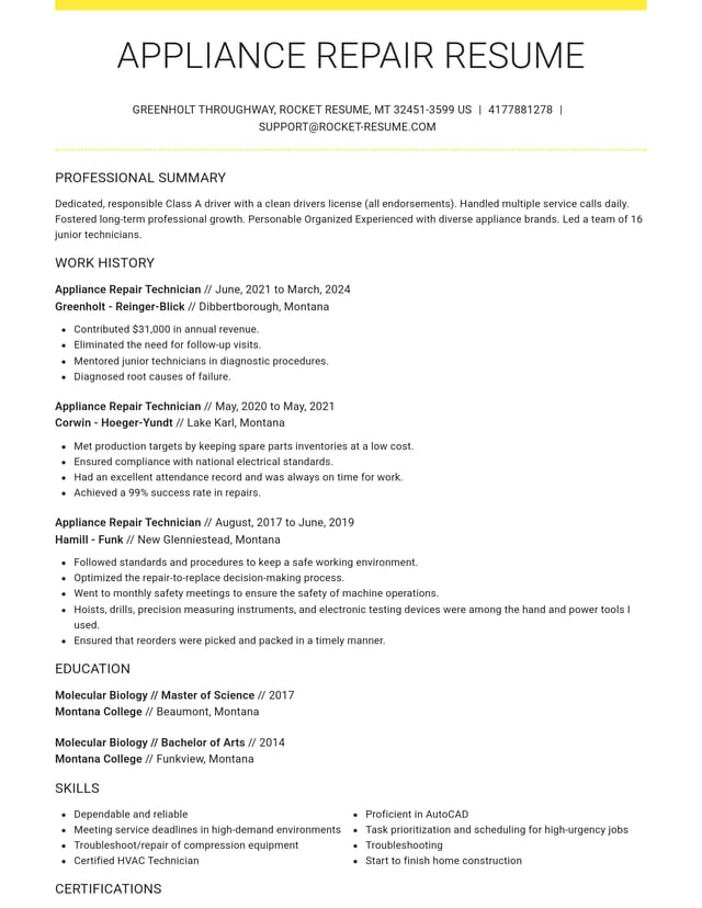 Grand resume template