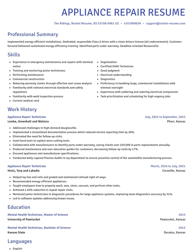 Novel resume template
