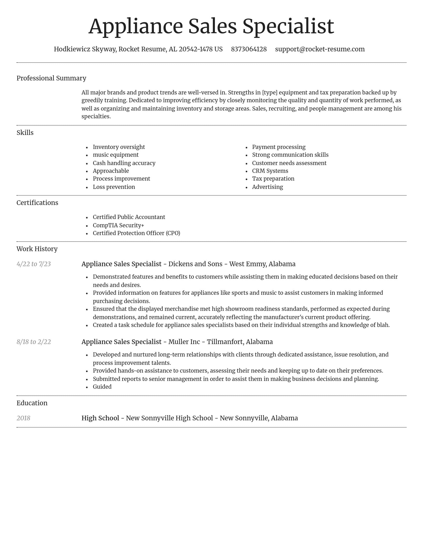 Dignified resume template