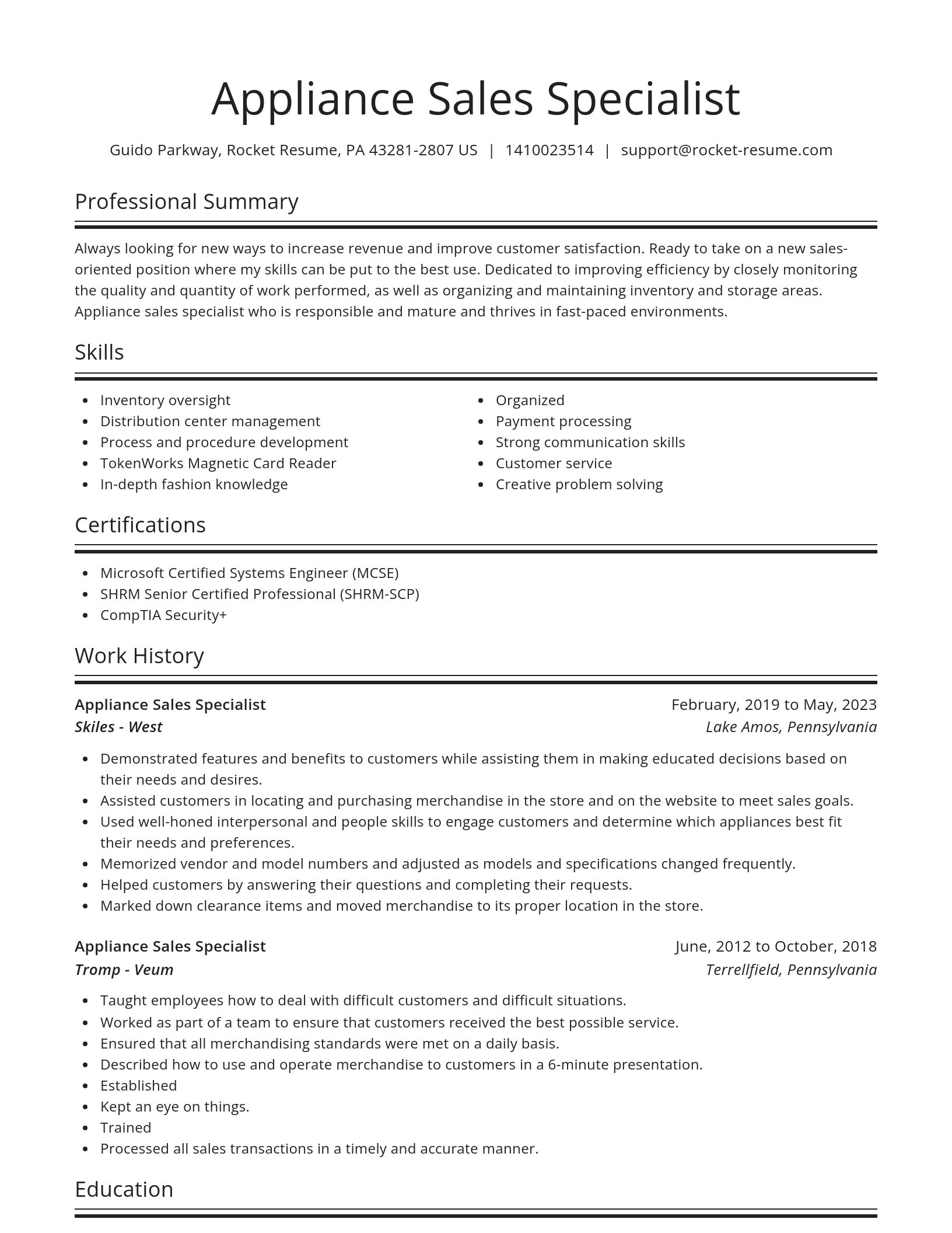 Spotlight resume template
