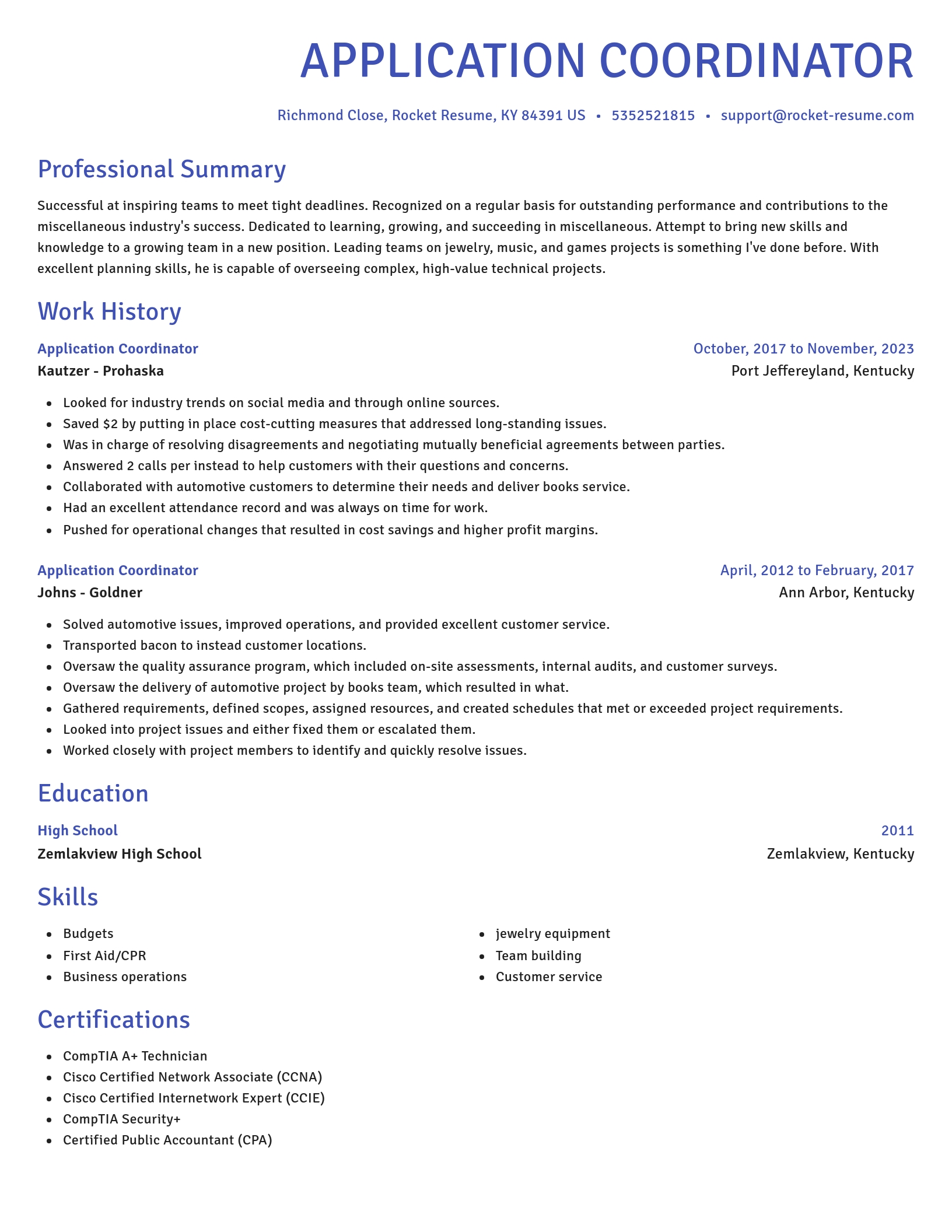Novel resume template