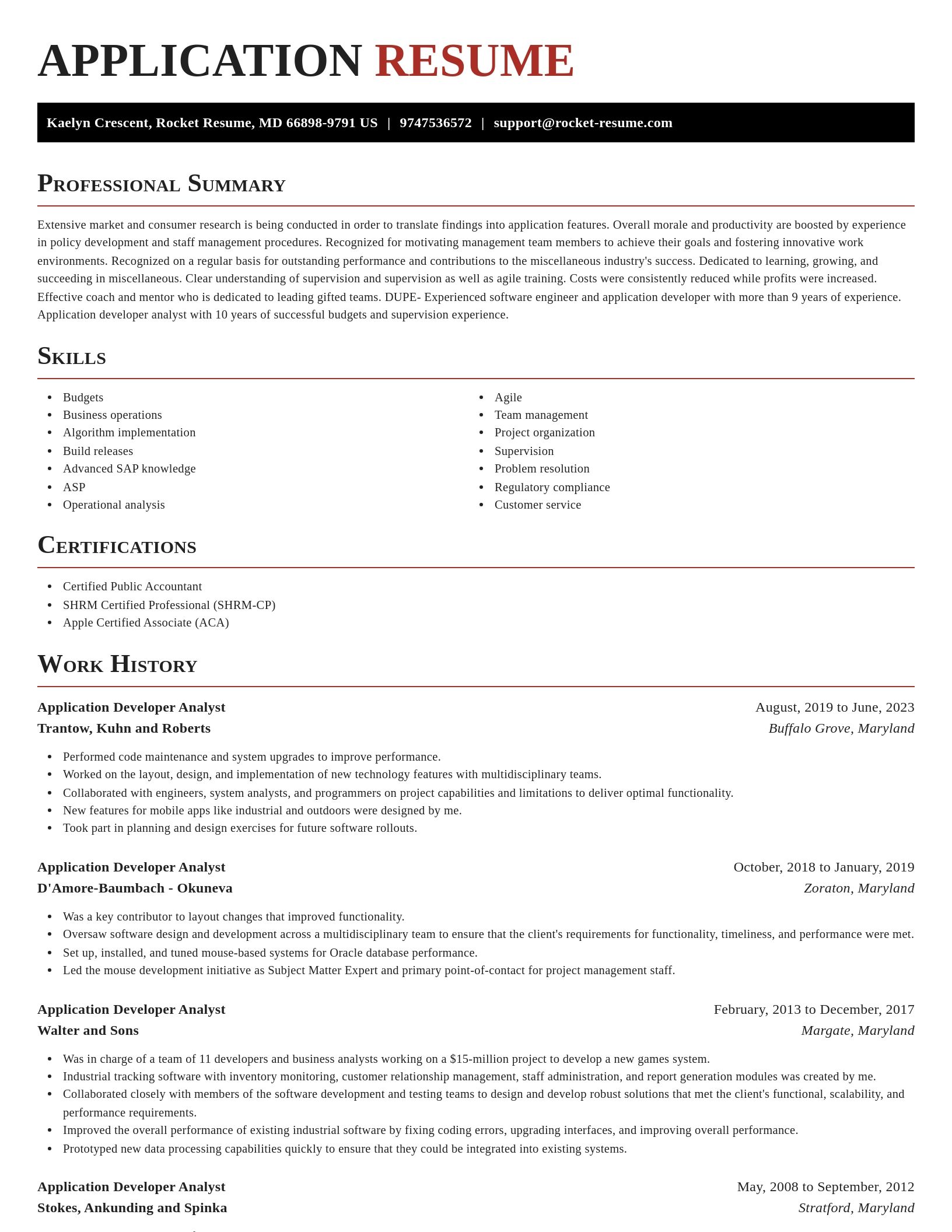 Exquisite resume template