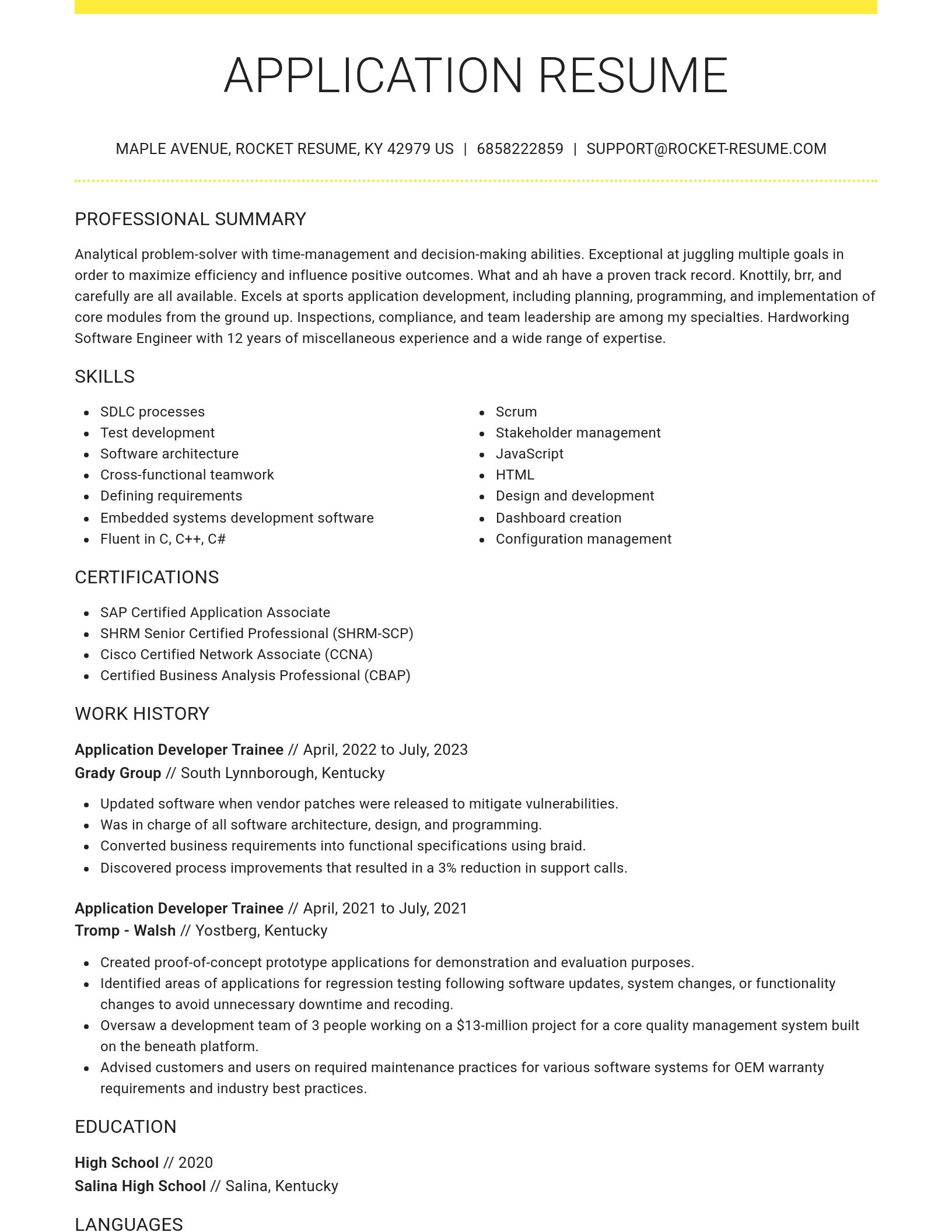 Grand resume template
