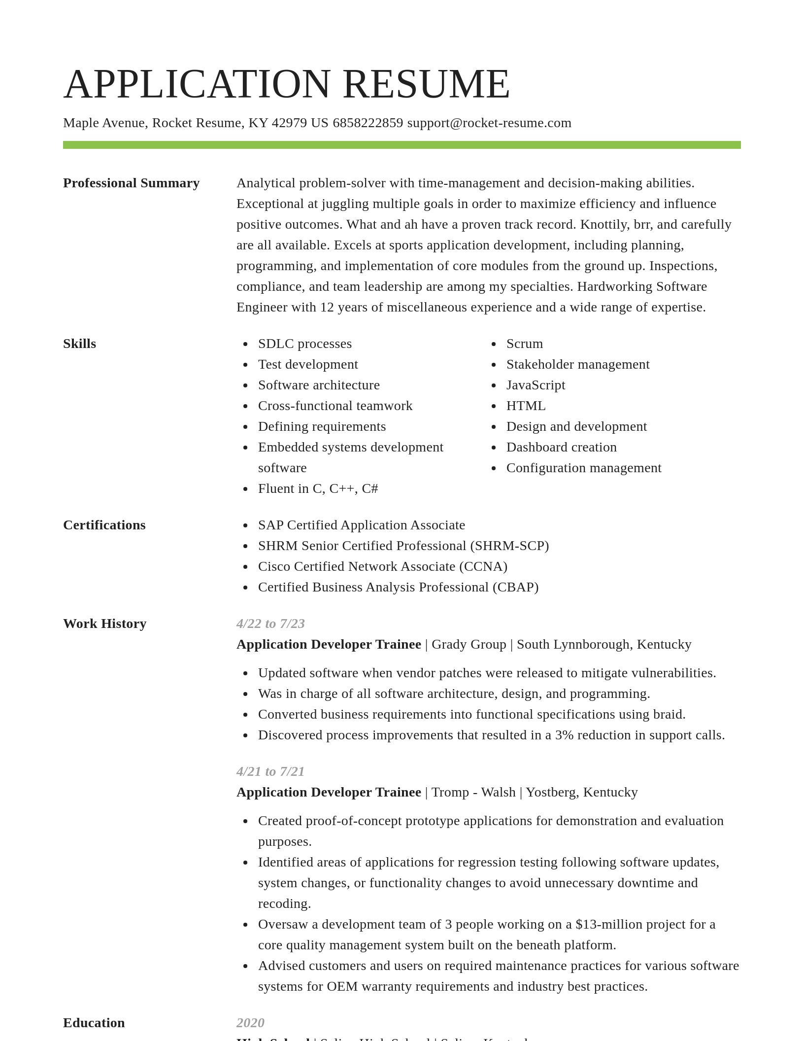 Smart resume template
