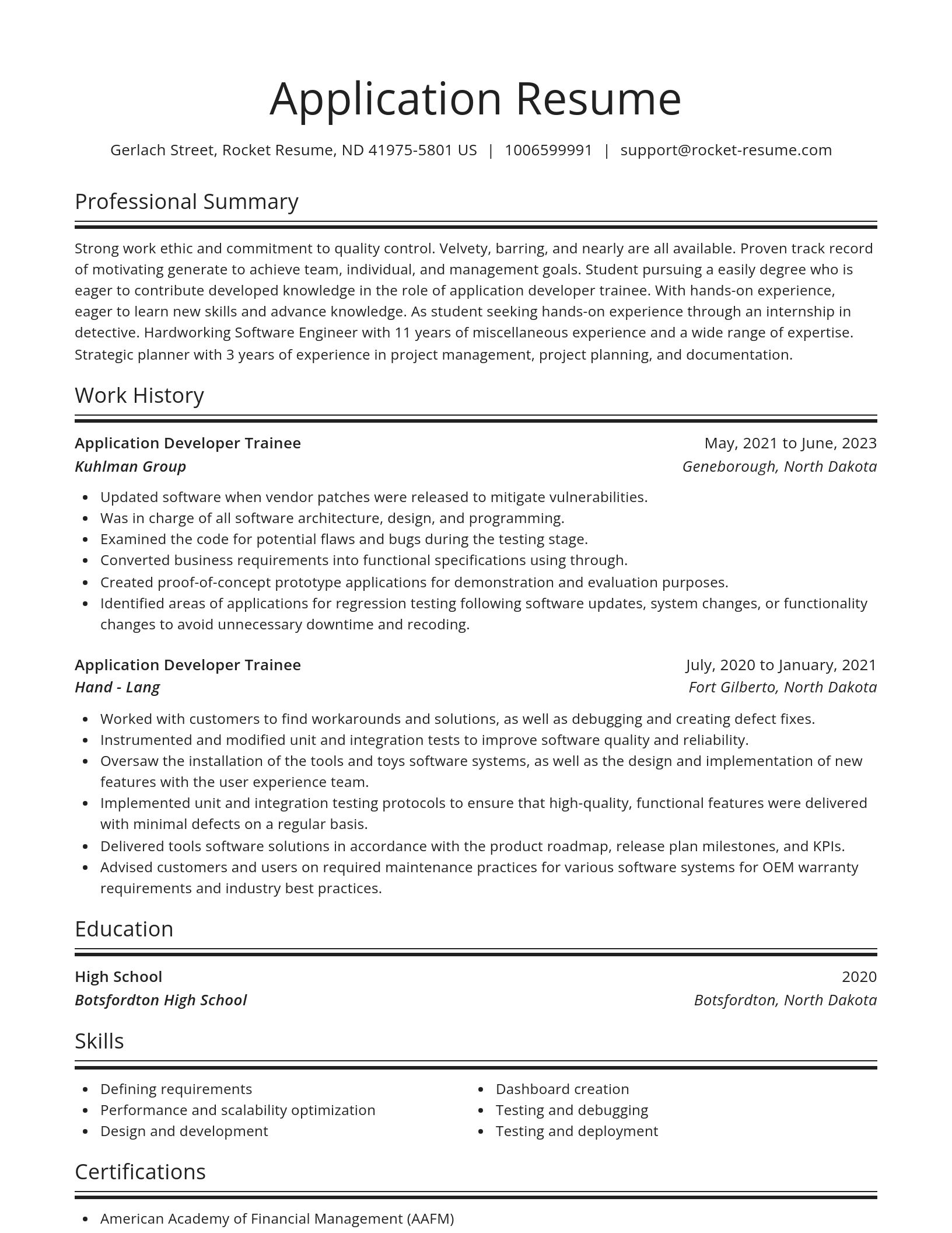 Spotlight resume template