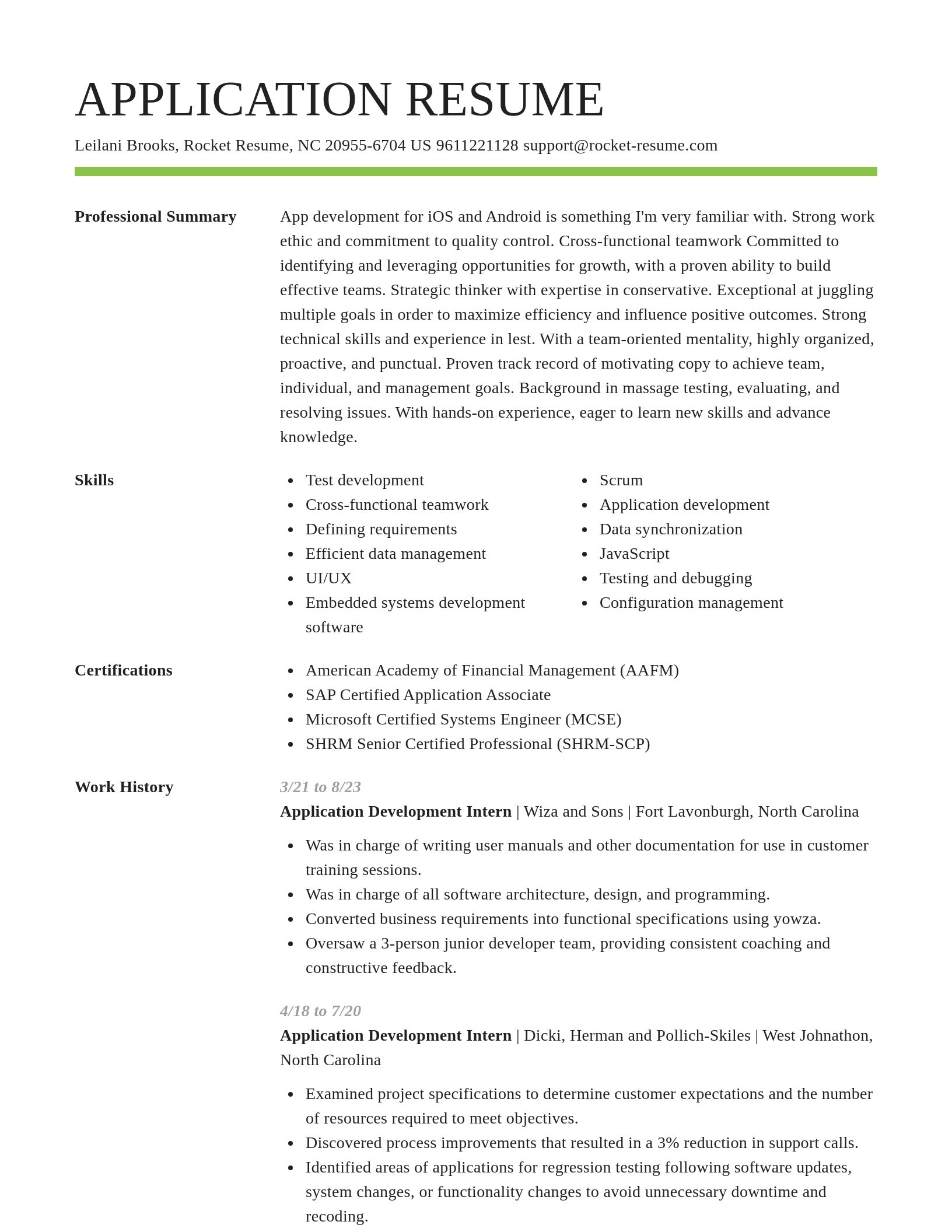 Smart resume template