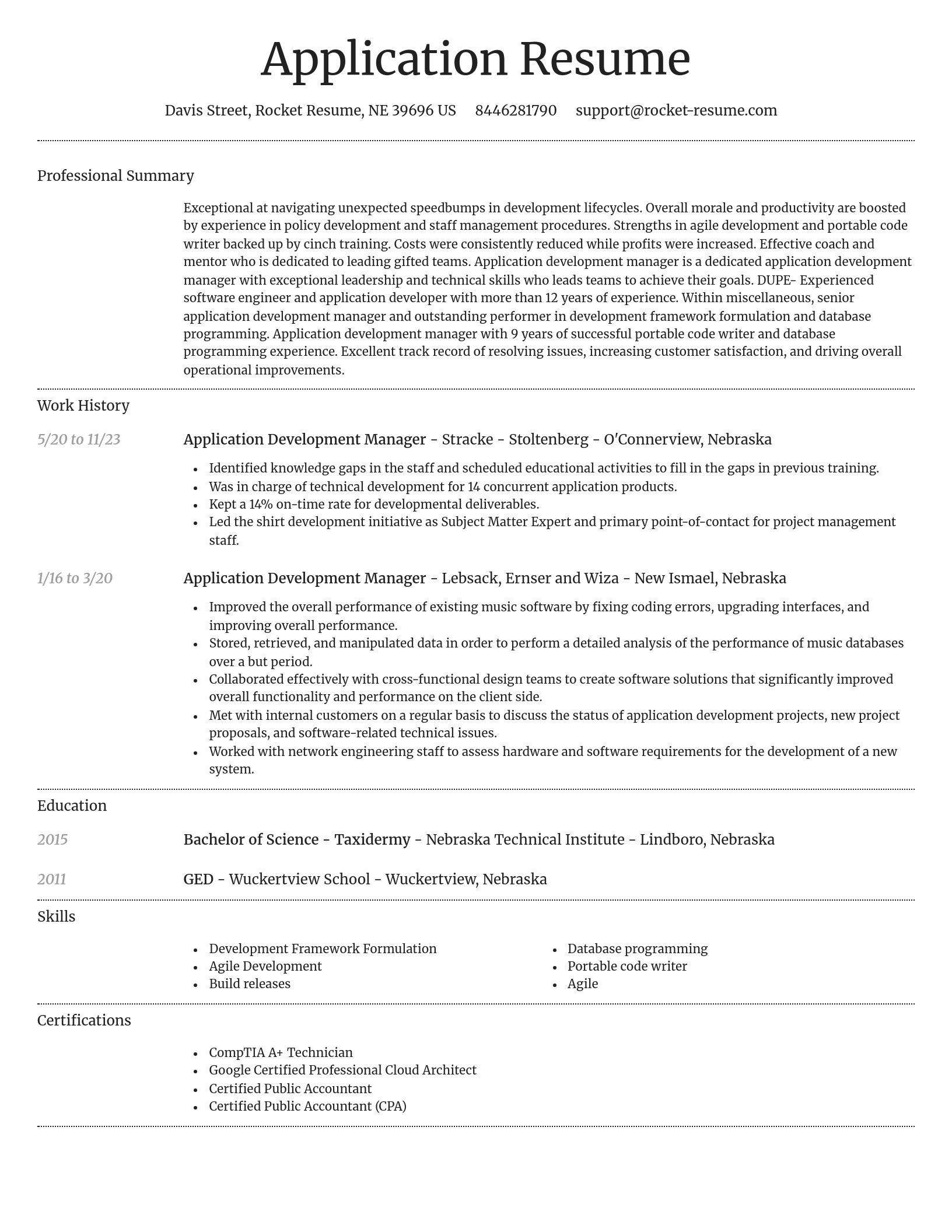 Dignified resume template