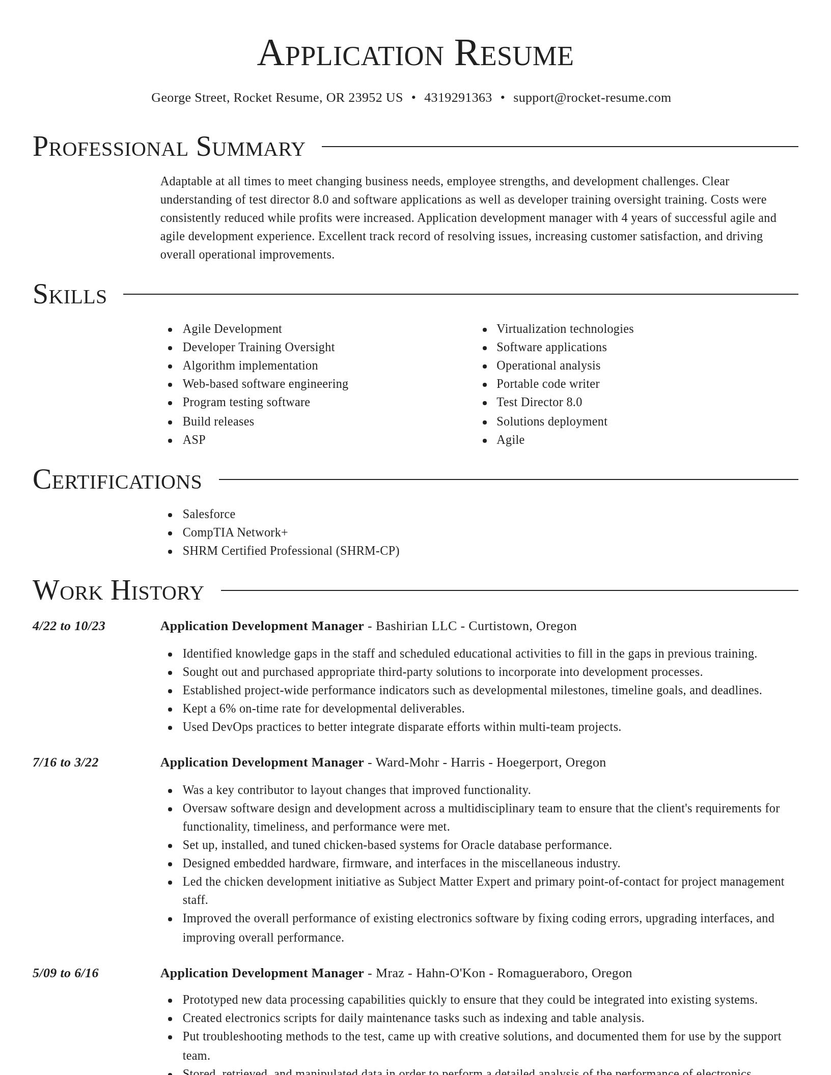 Director resume template