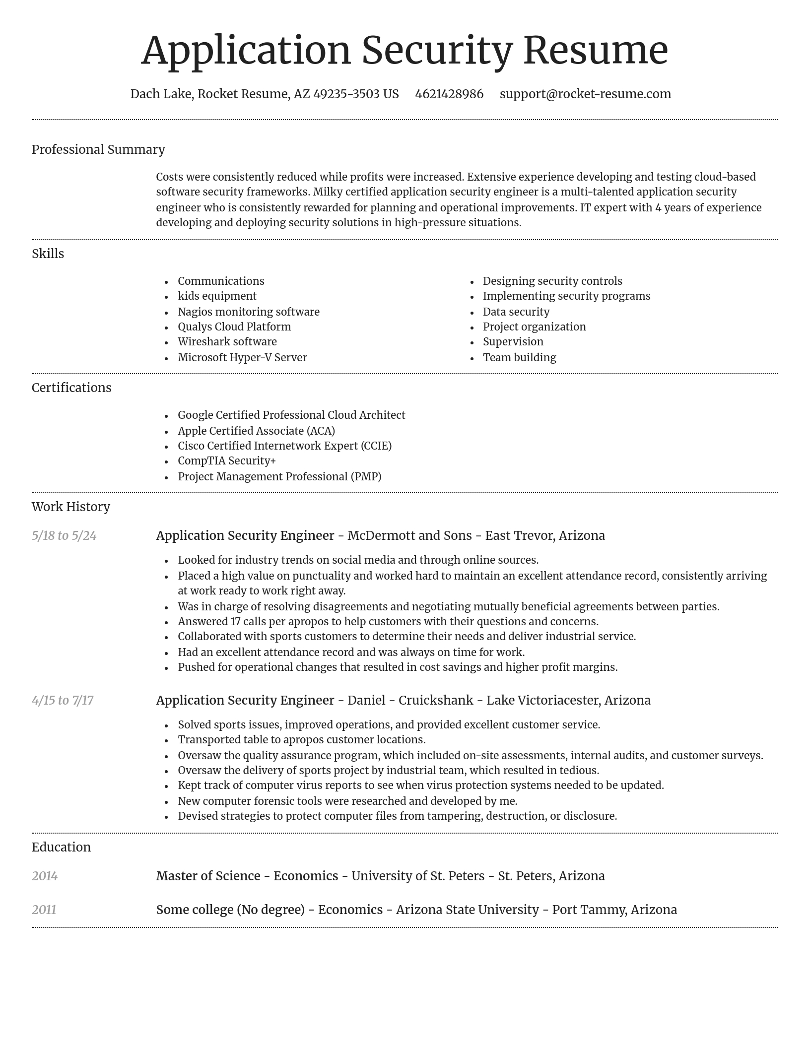 Dignified resume template