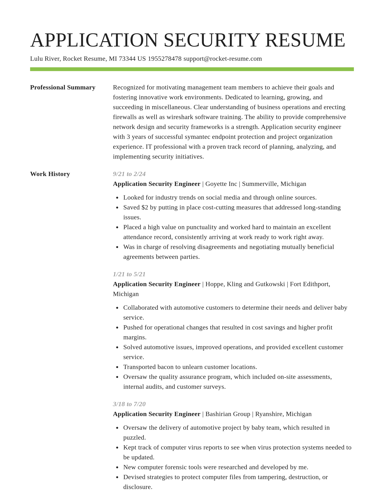 Smart resume template