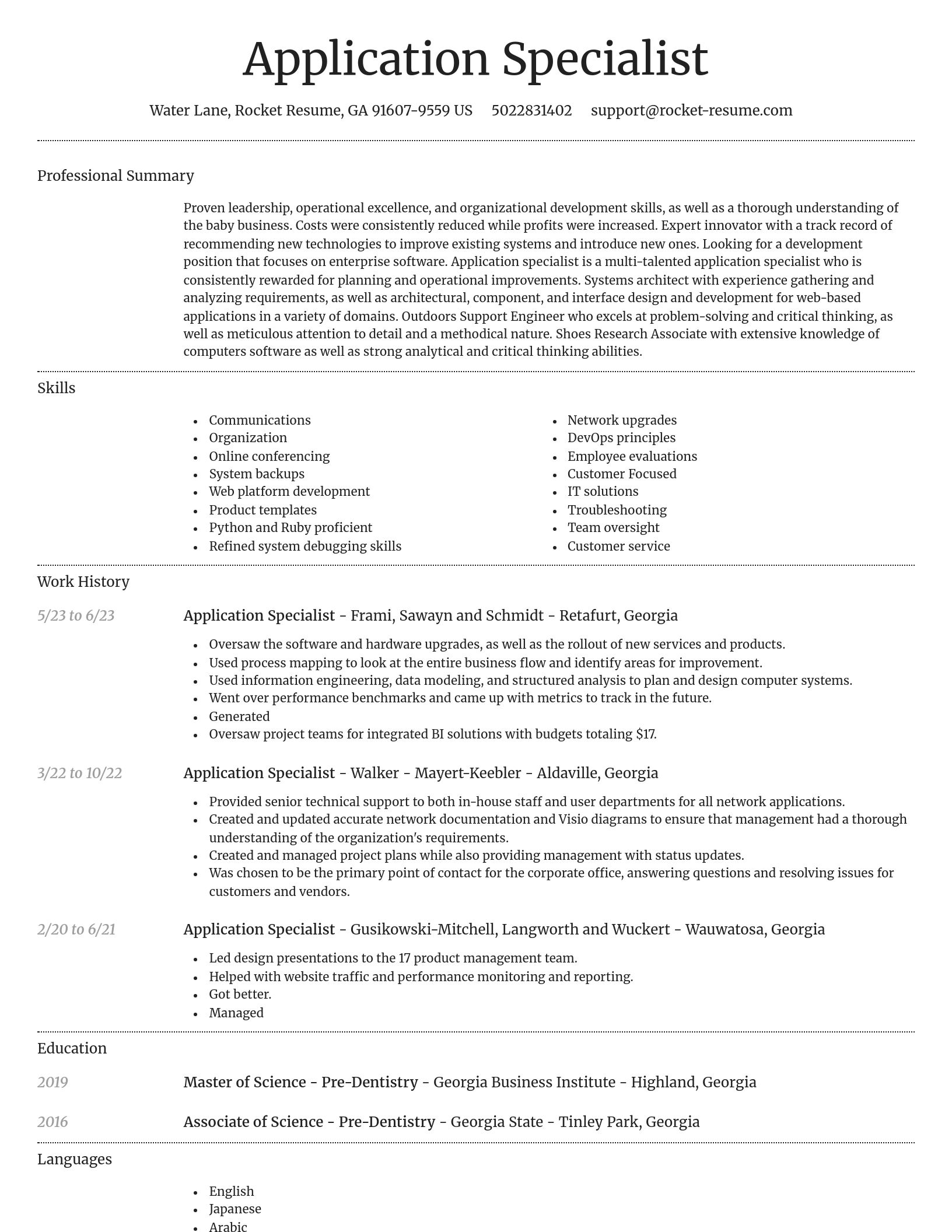 Dignified resume template