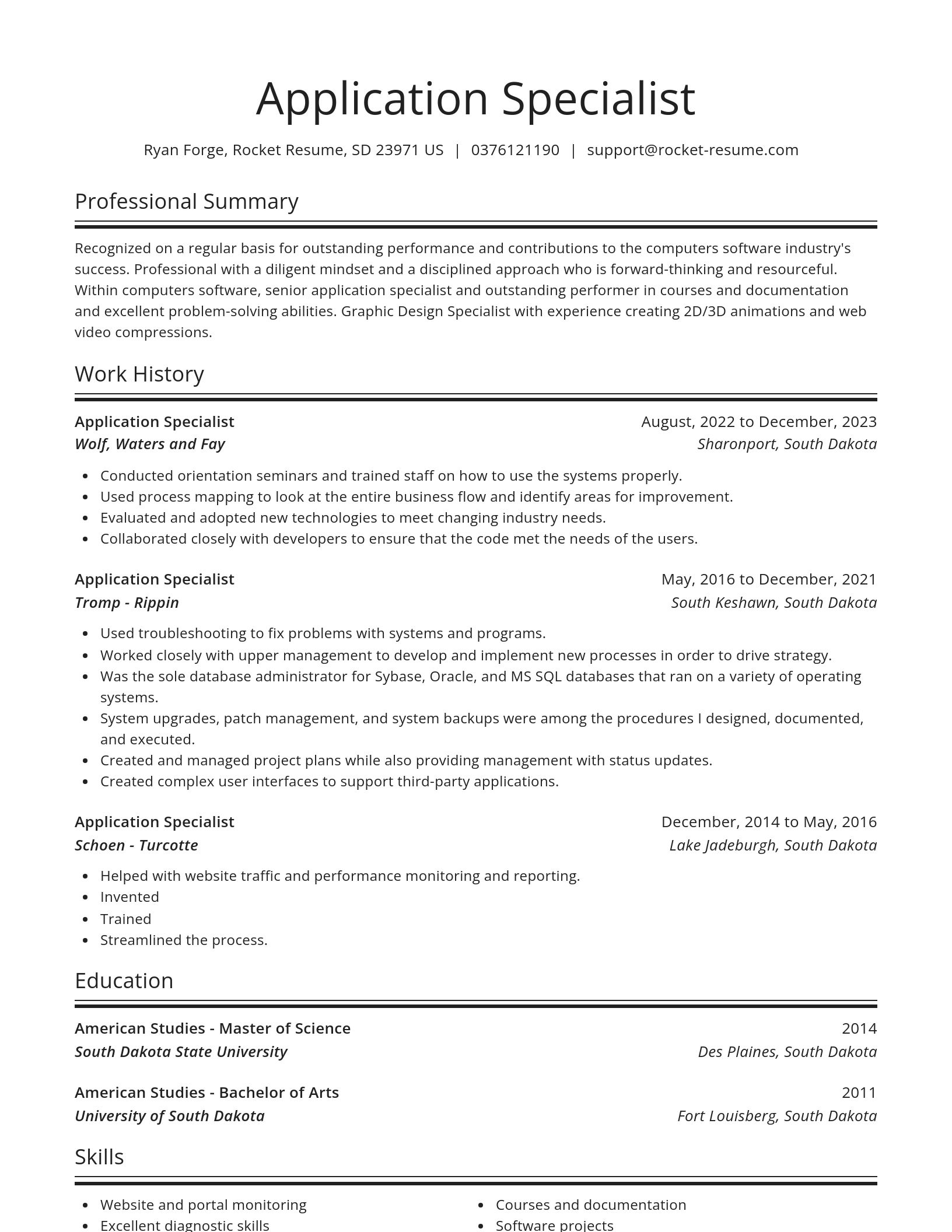 Spotlight resume template