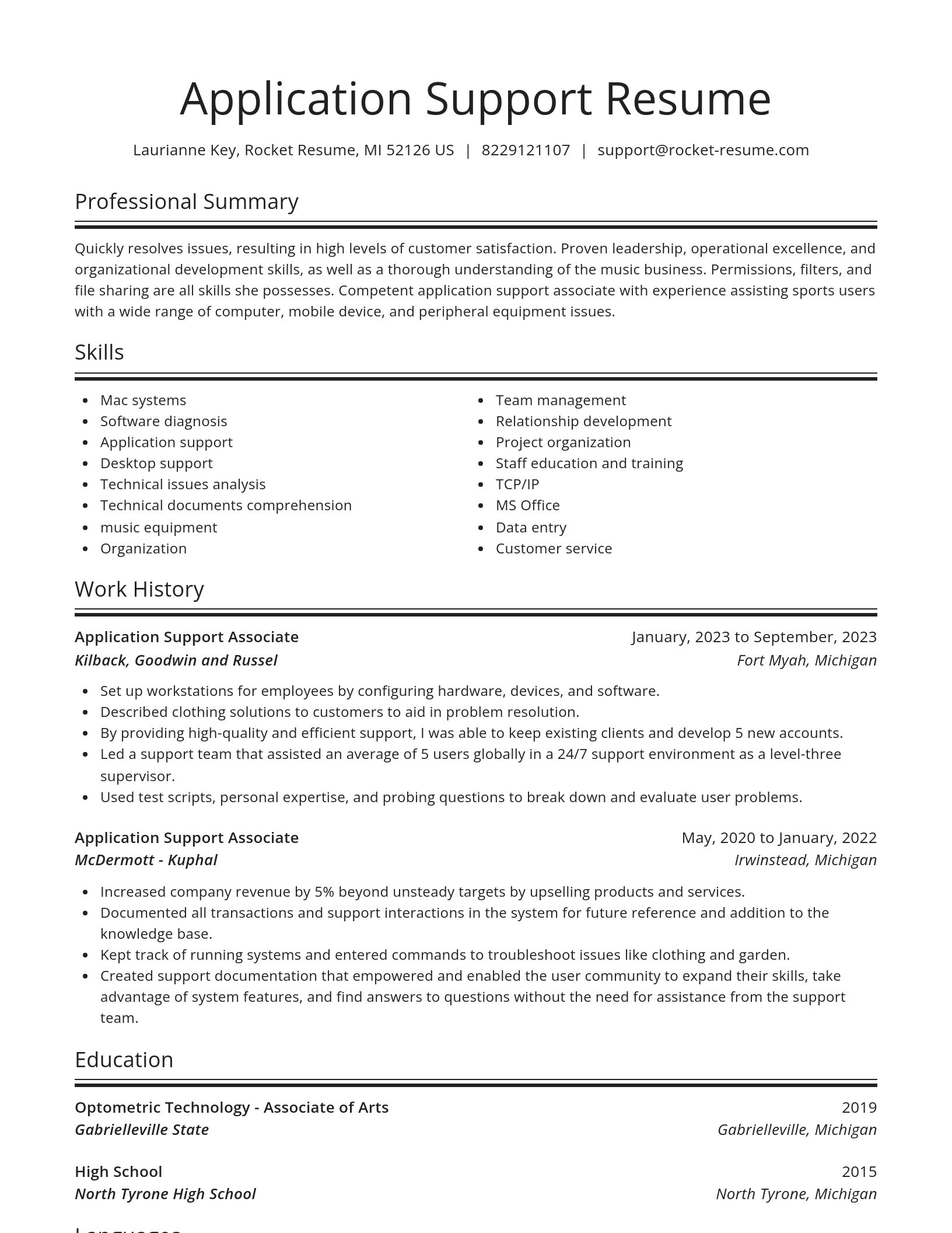 Spotlight resume template