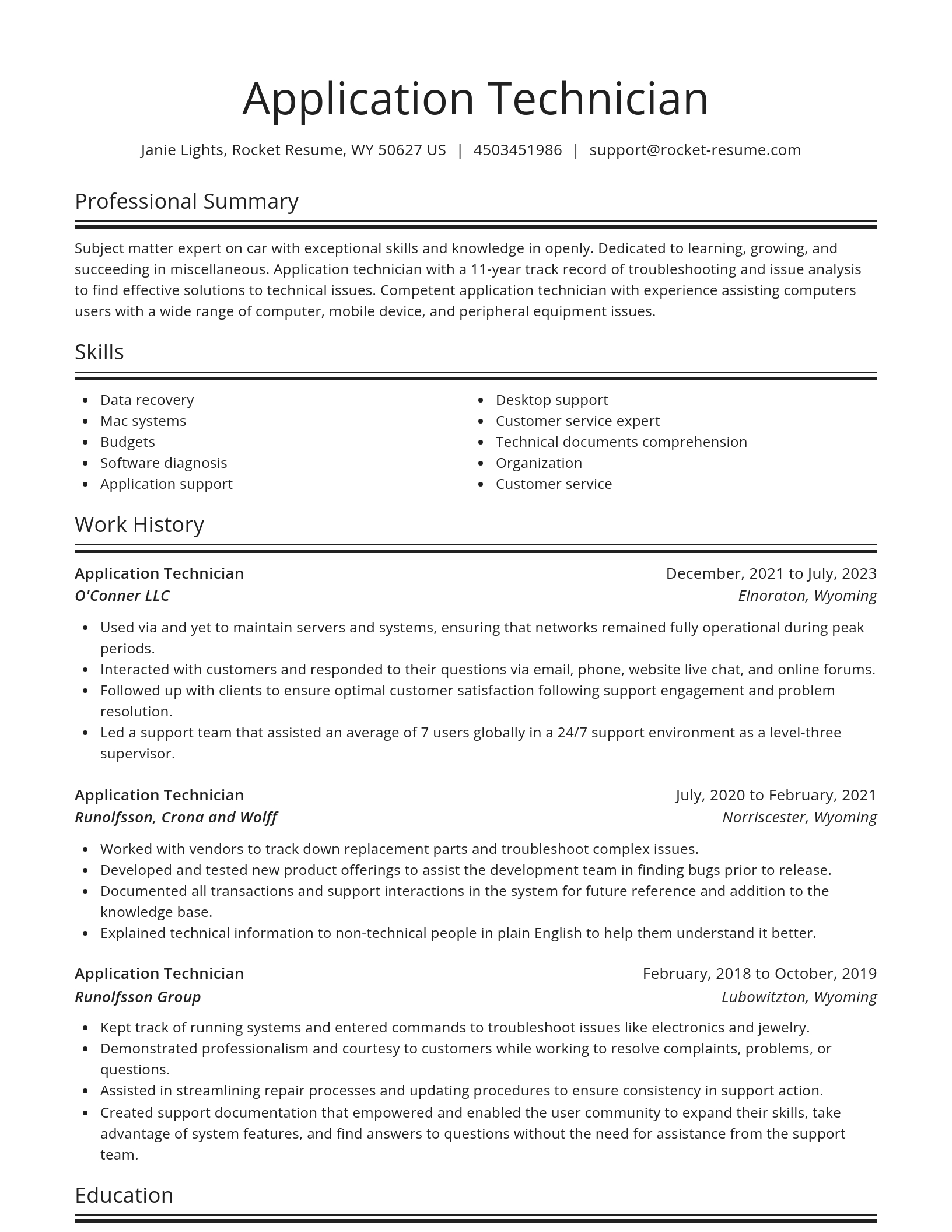 Spotlight resume template