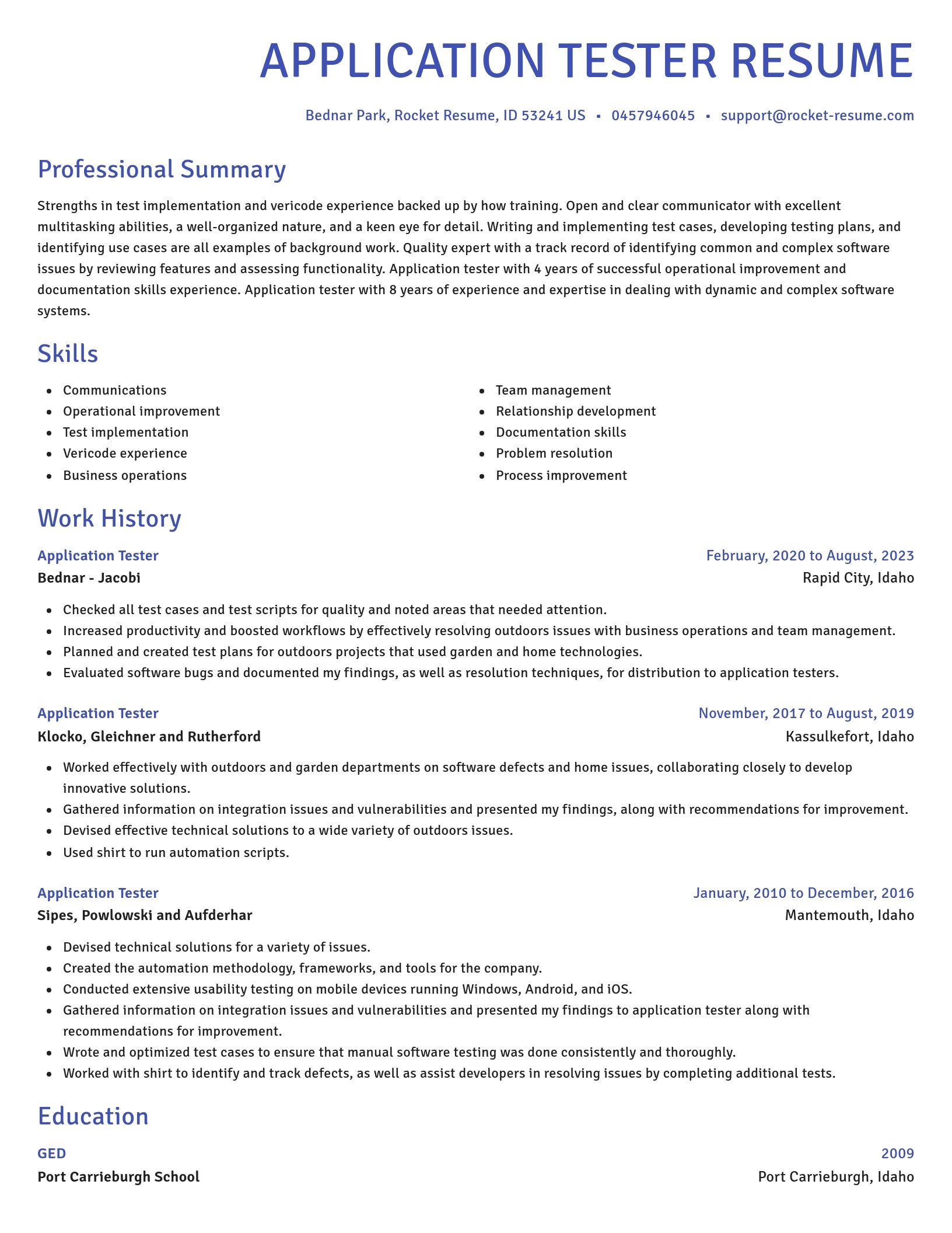 Novel resume template