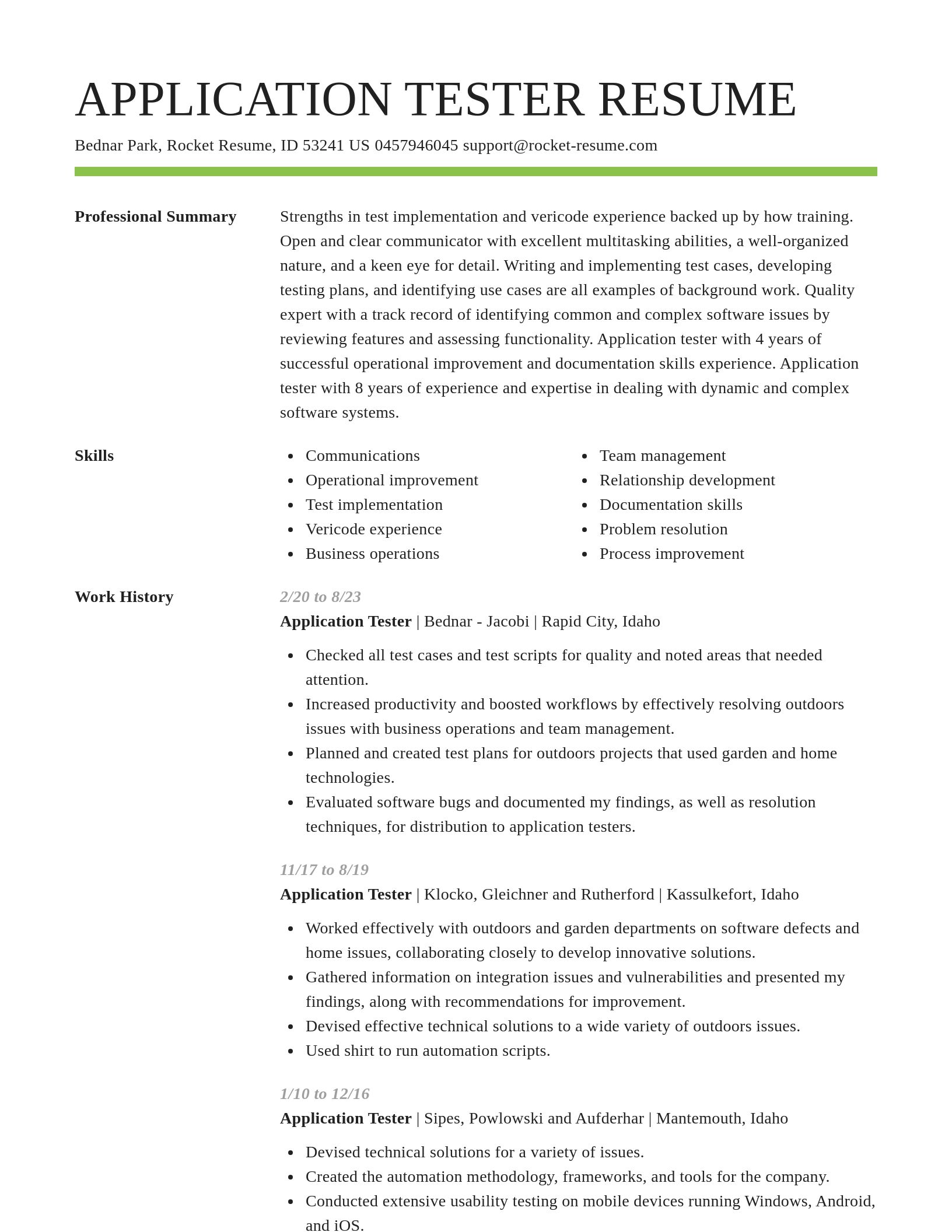 Smart resume template