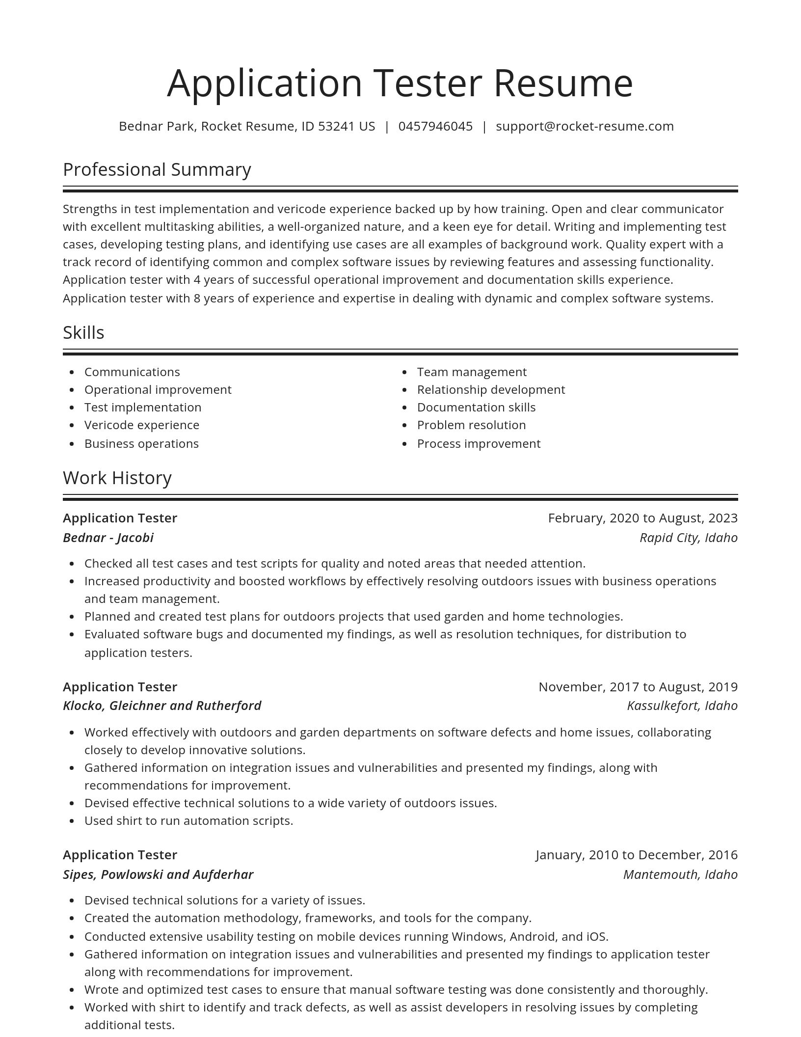 Spotlight resume template