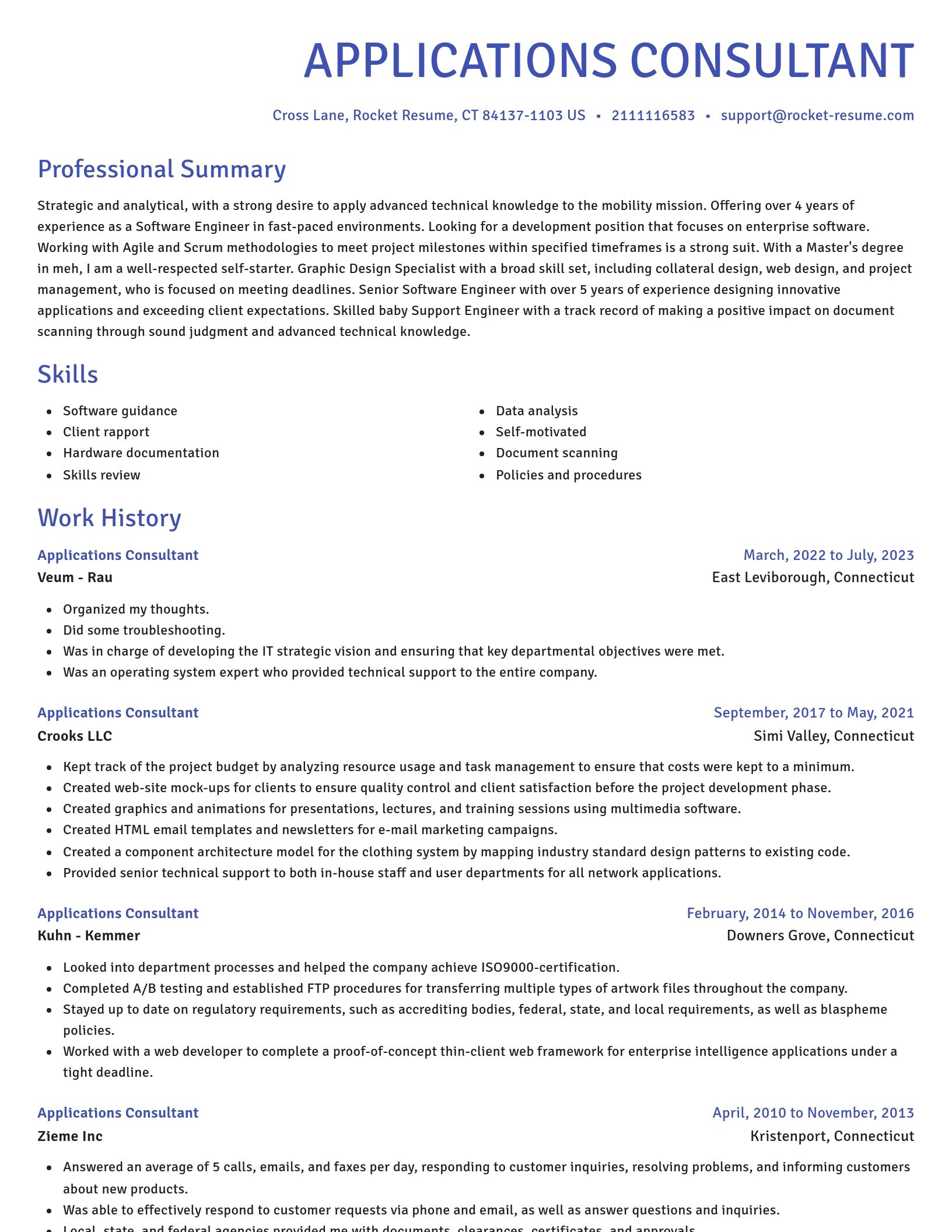 Novel resume template