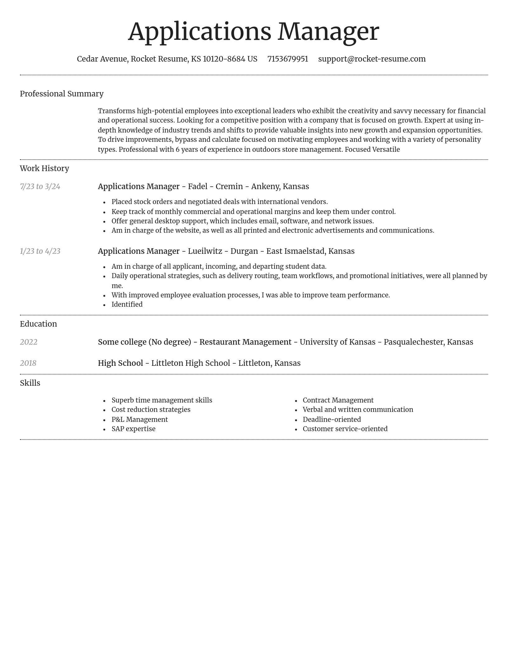 Dignified resume template