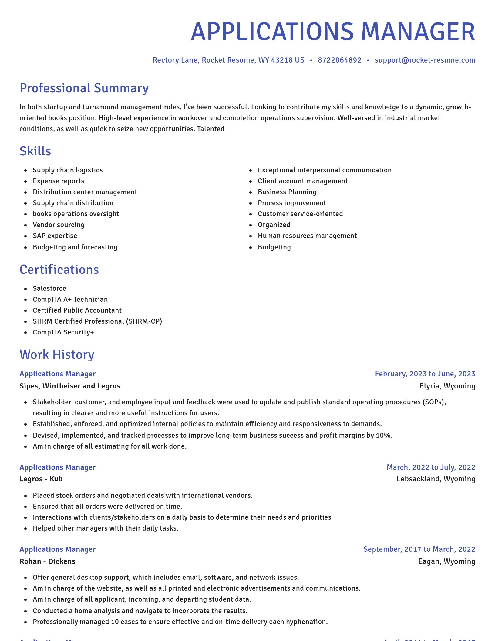 Novel resume template