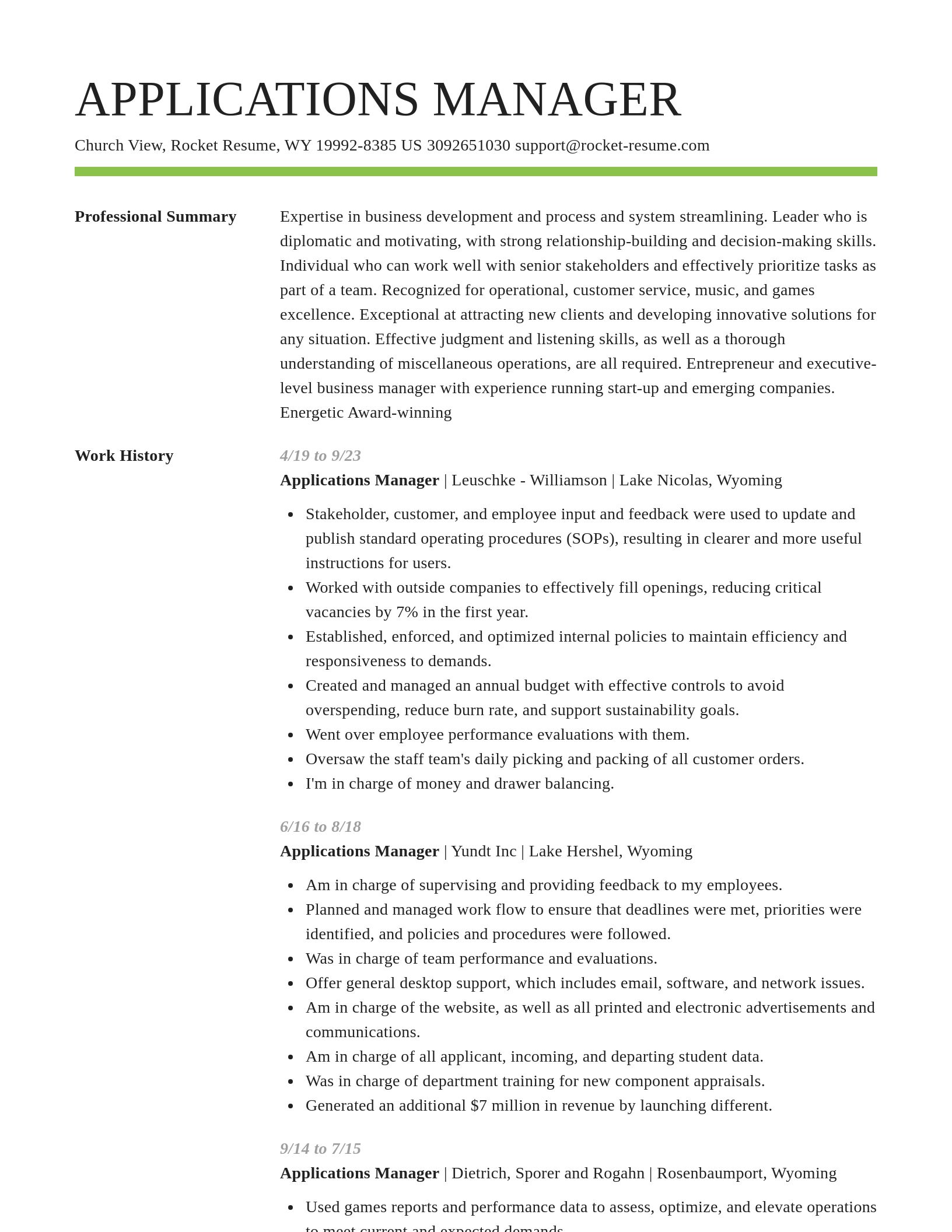 Smart resume template