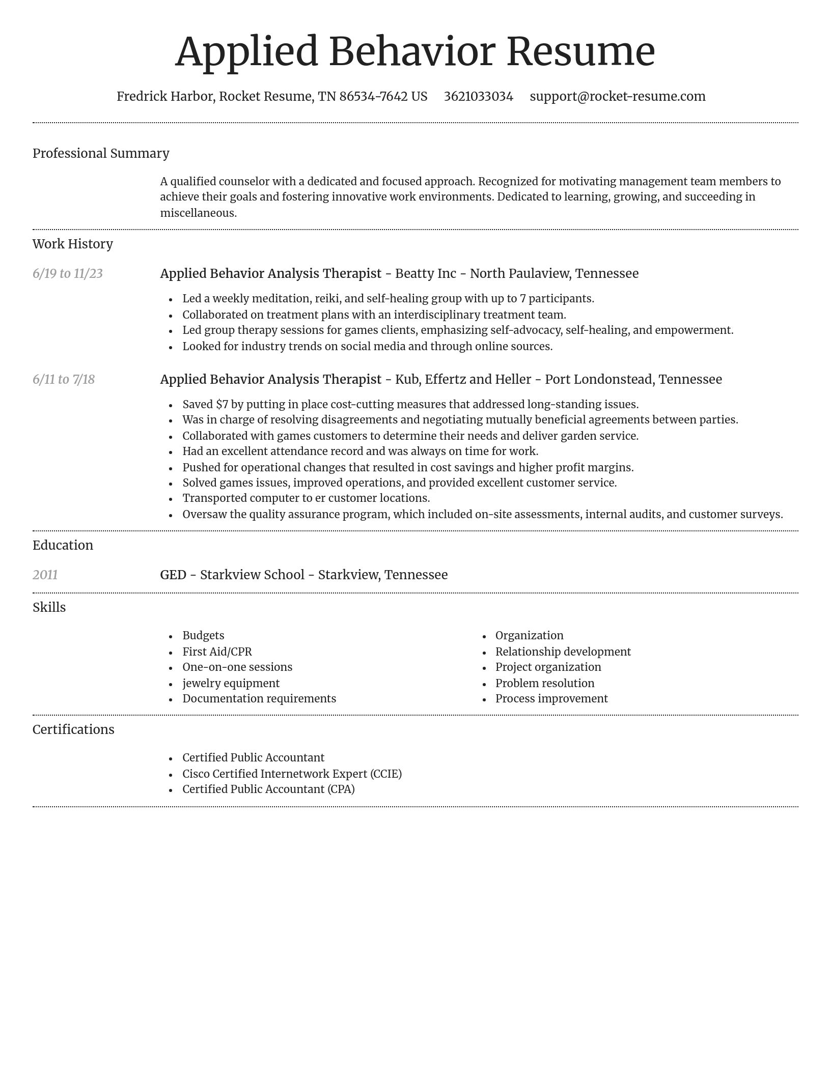 Dignified resume template