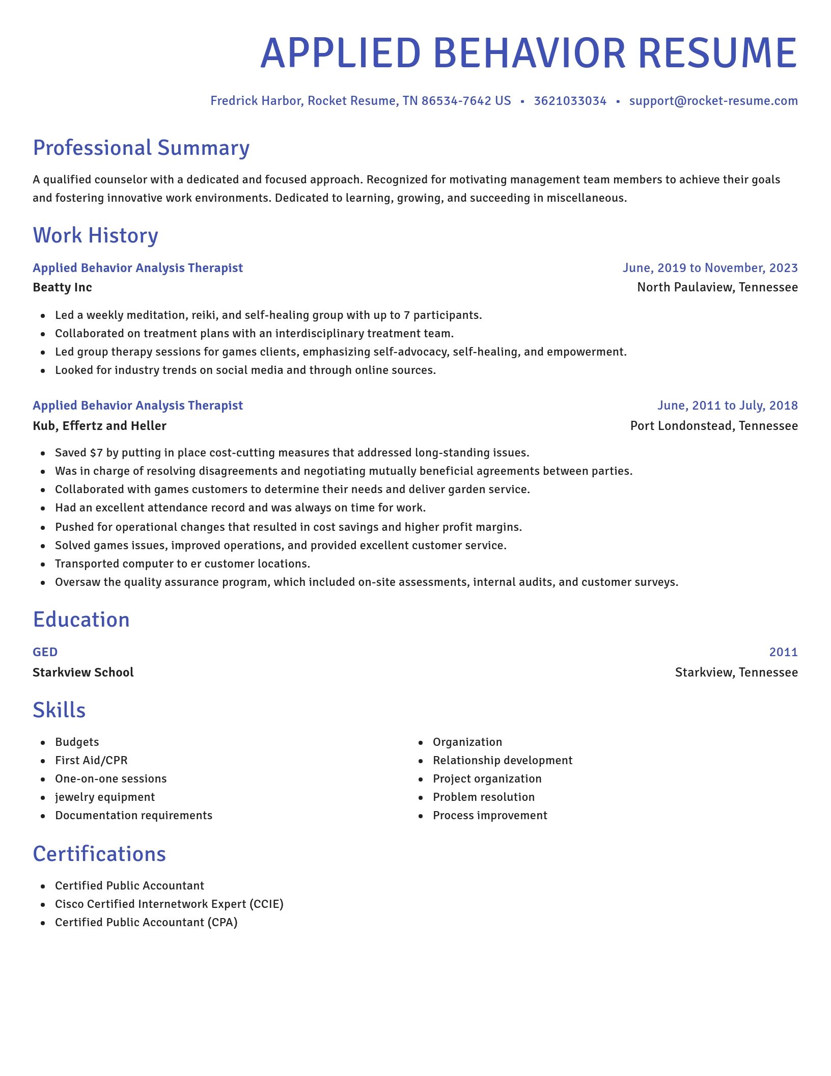 Novel resume template