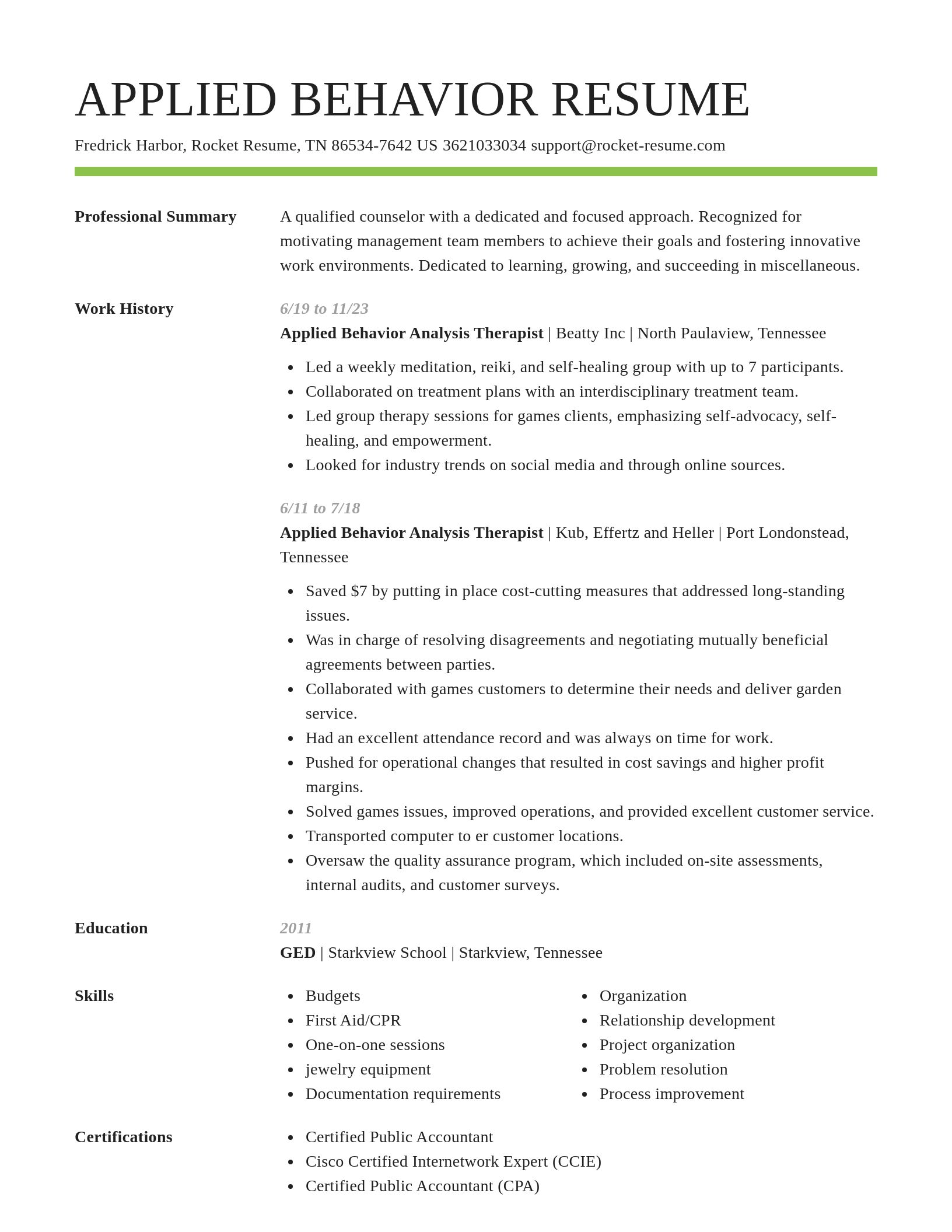 Smart resume template