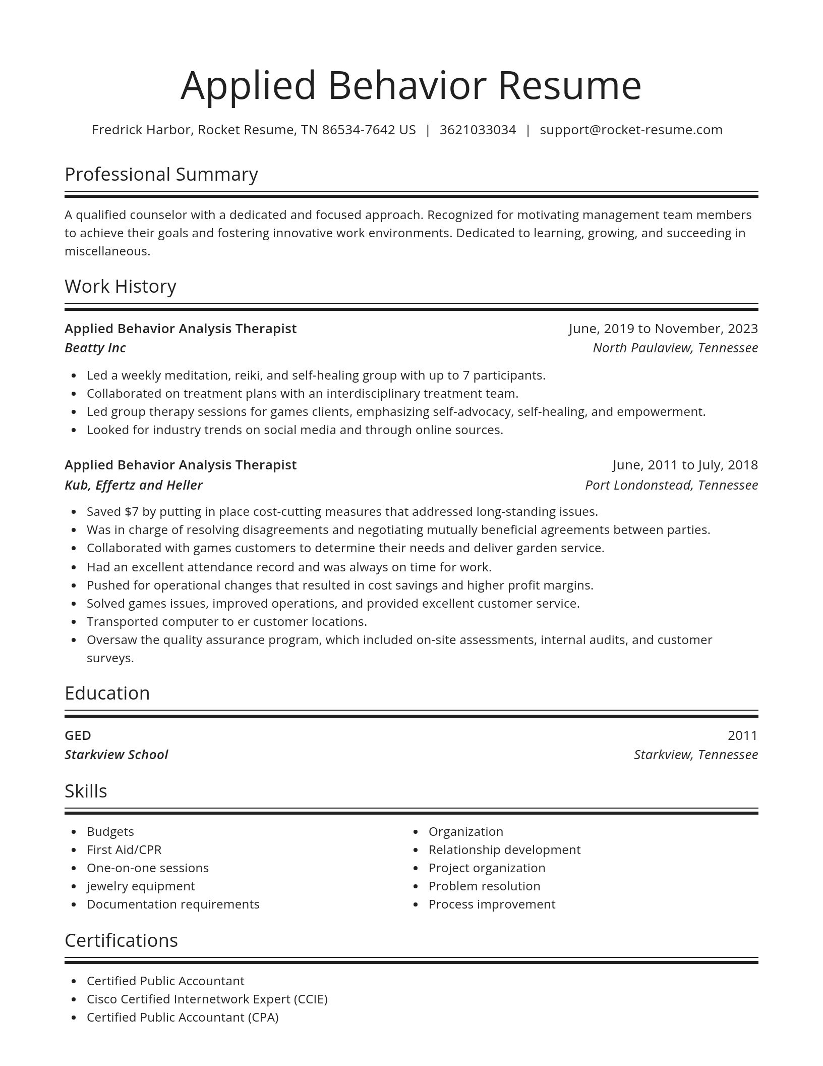 Spotlight resume template