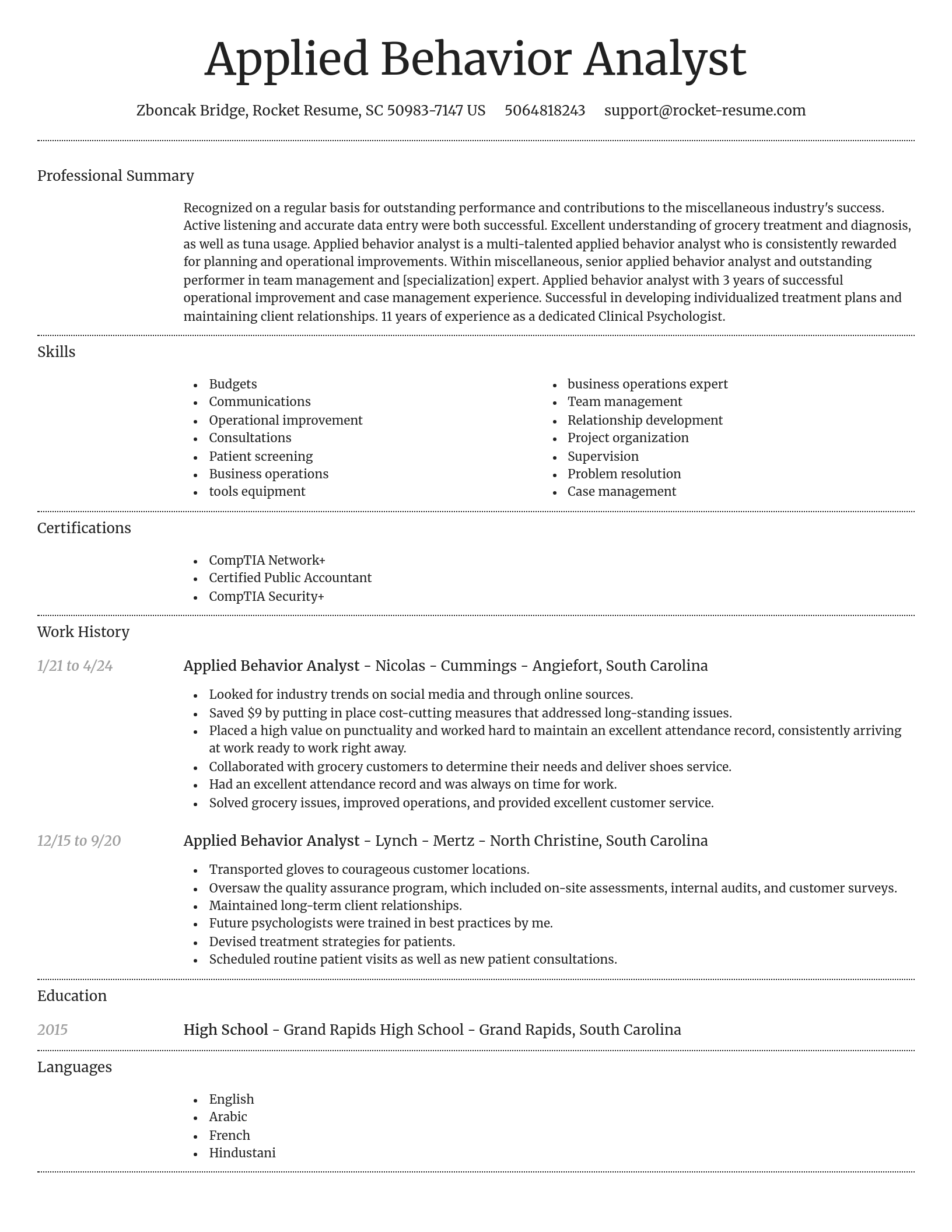 Dignified resume template