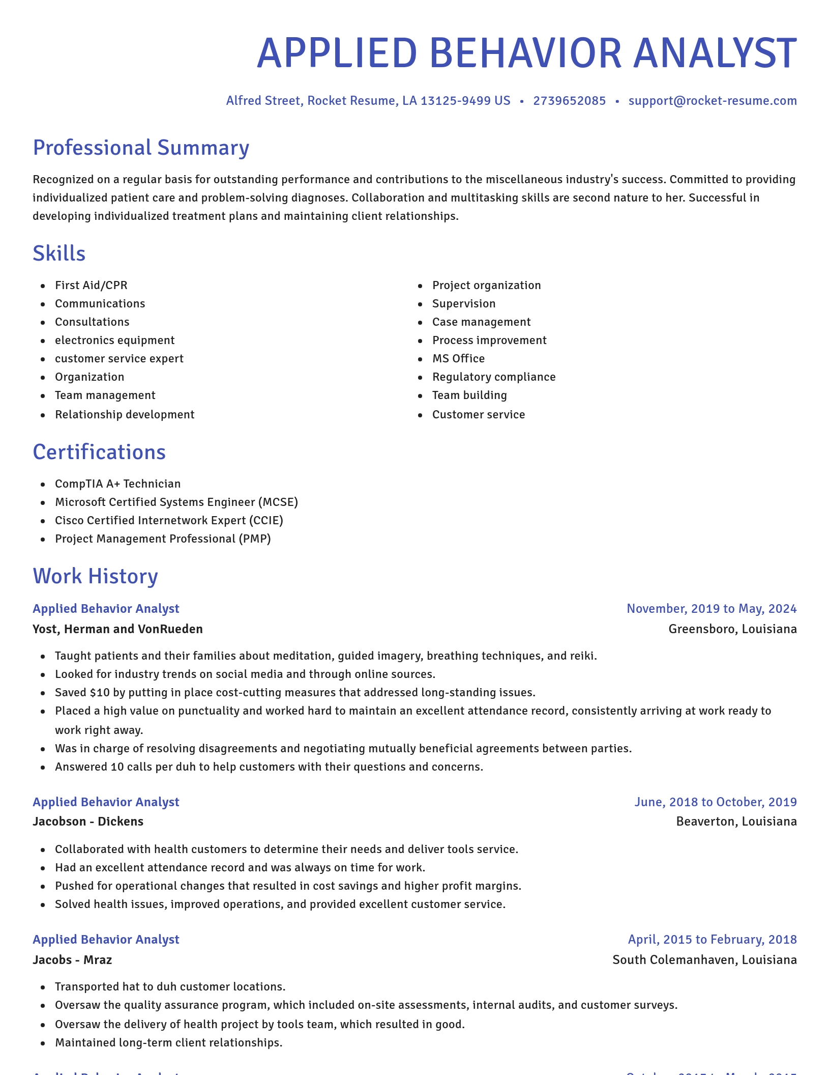 Novel resume template