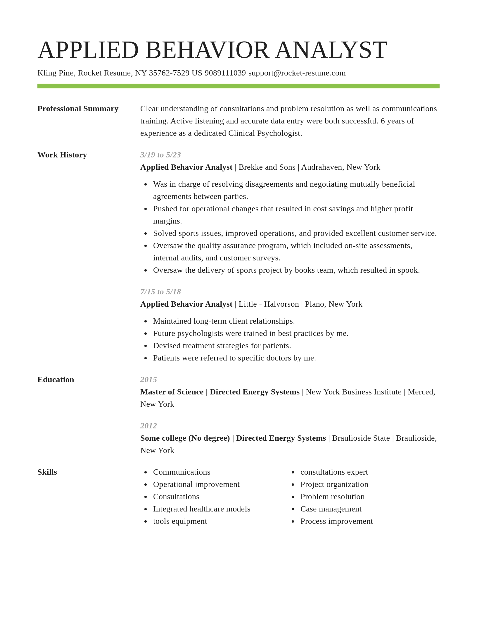 Smart resume template