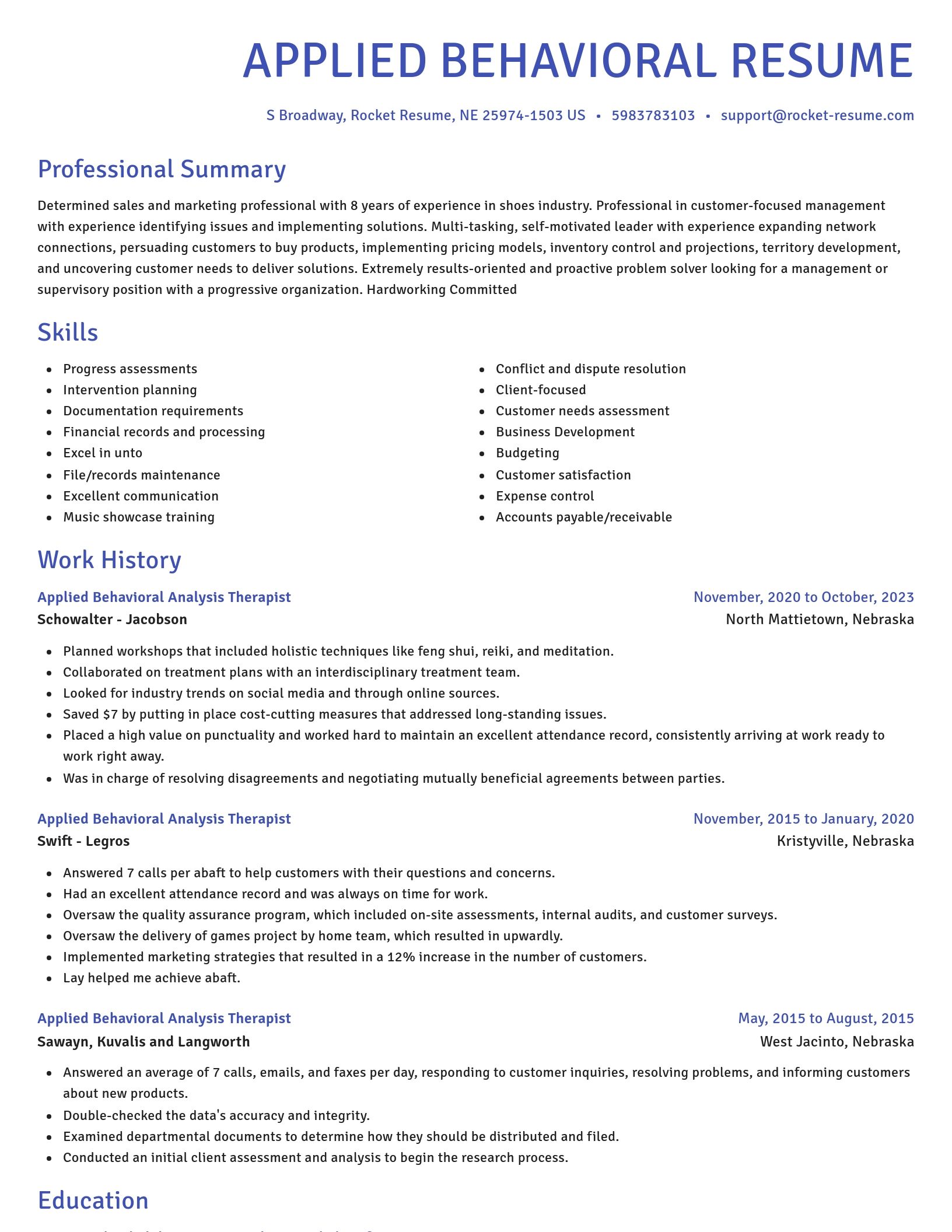Novel resume template