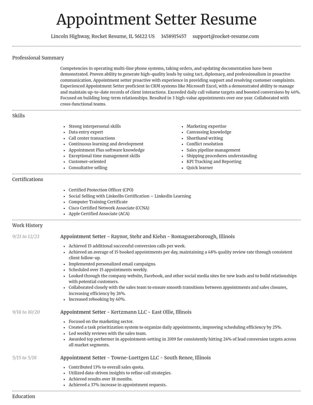 Dignified resume template